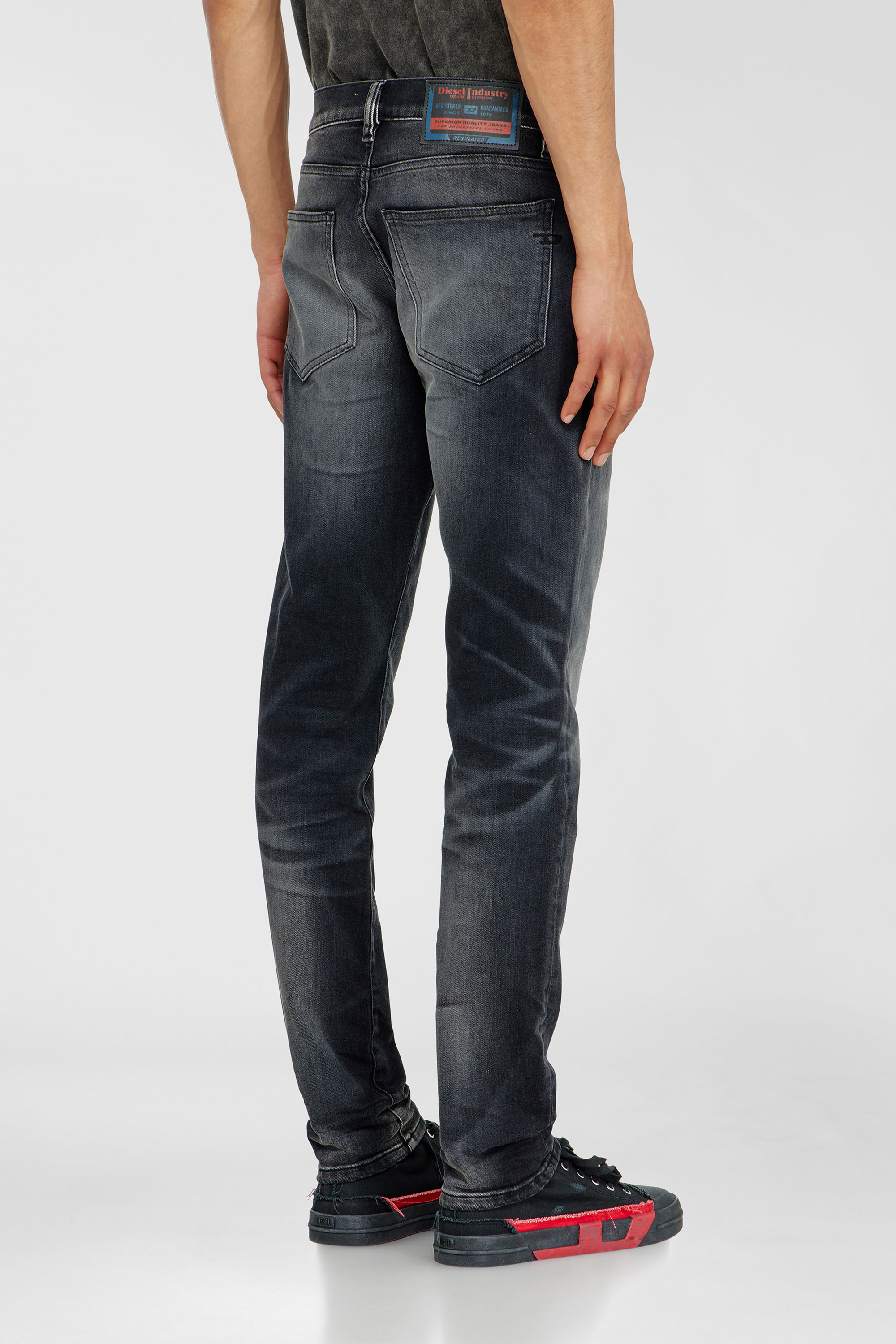 Diesel - Man's Slim Jeans 2019 D-Strukt 09P38, Black/Dark grey - 5