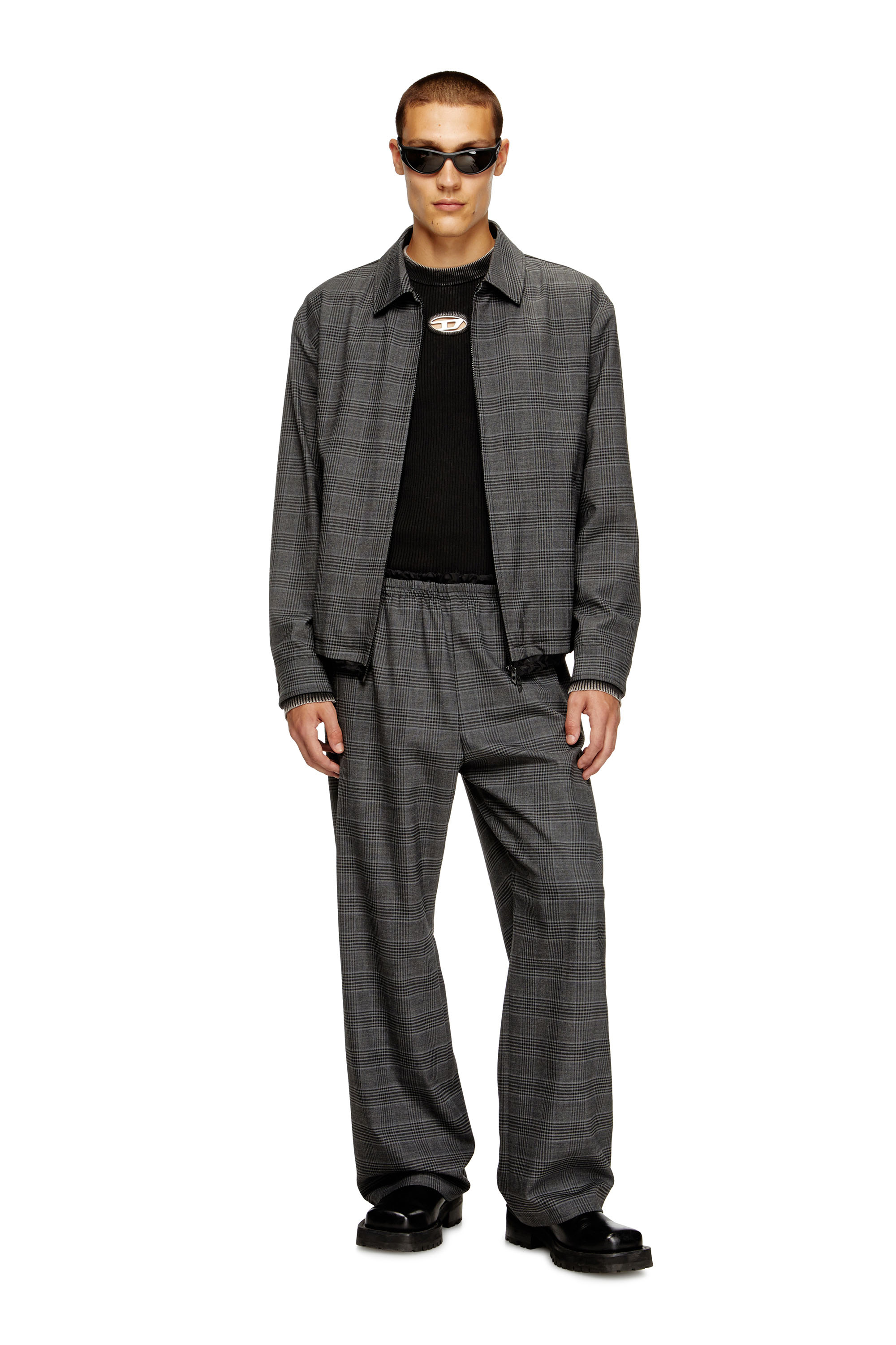 Diesel - K-DARIN-A, Man's Cut-out jumper with Oval D in Black - 1