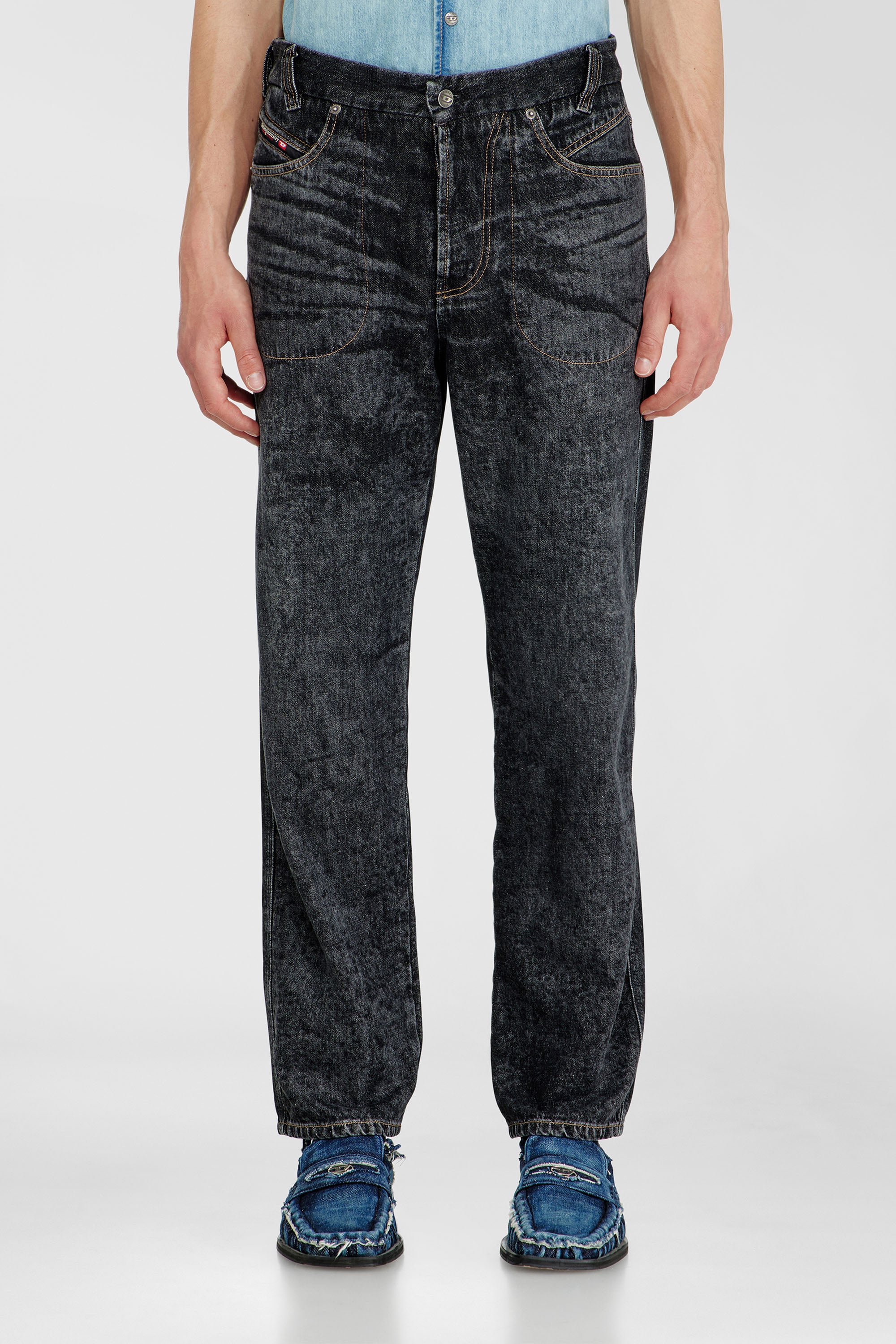 Diesel - Man's Relaxed Jeans D-Marcus 09Q24, Black/Dark grey - 1
