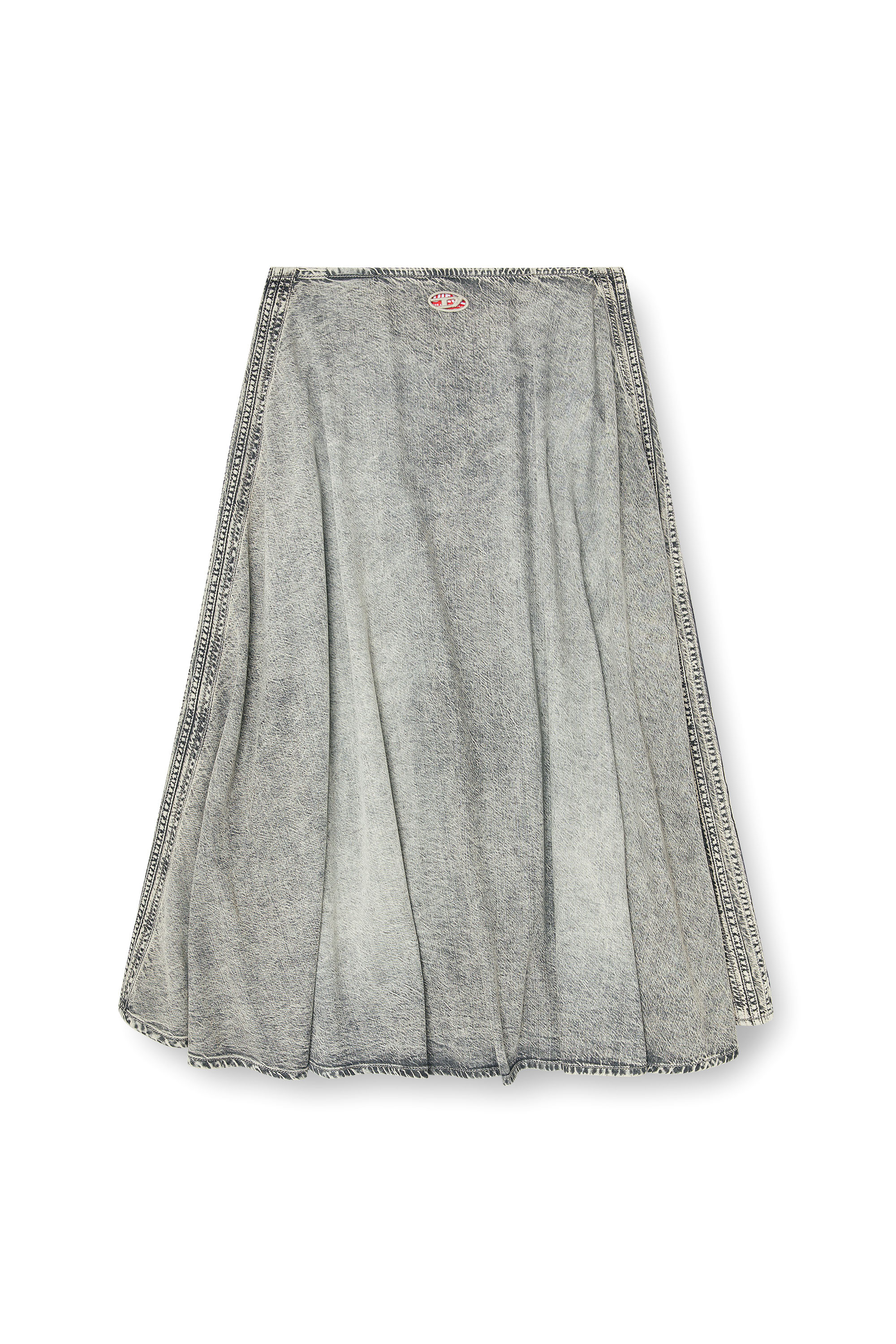 Diesel - DE-ANNIE-S2, Woman's Denim full skirt with athletic stripes in Grey - 3