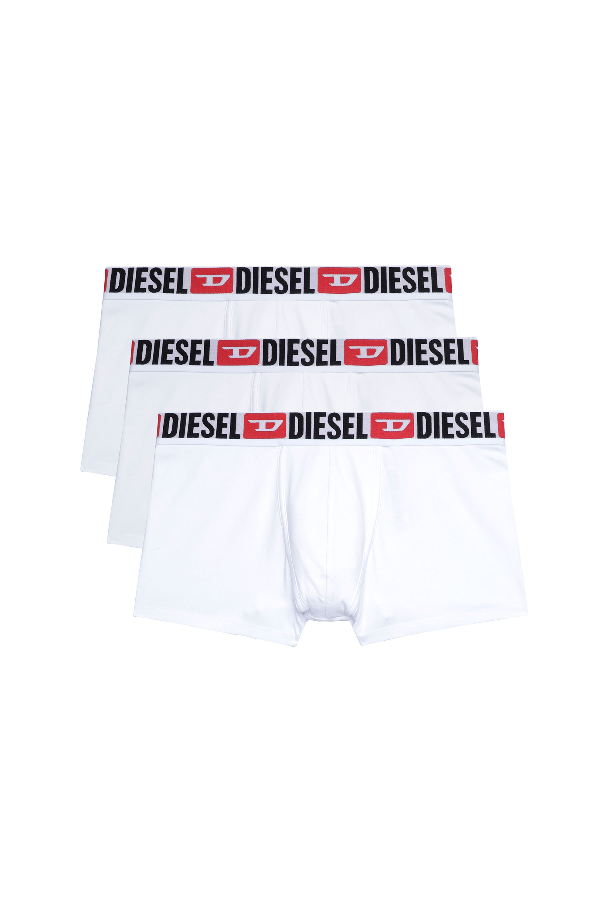 Diesel - UMBX-DAMIENTHREEPACK, Man's Three-pack of all-over logo waist boxers in White - 2