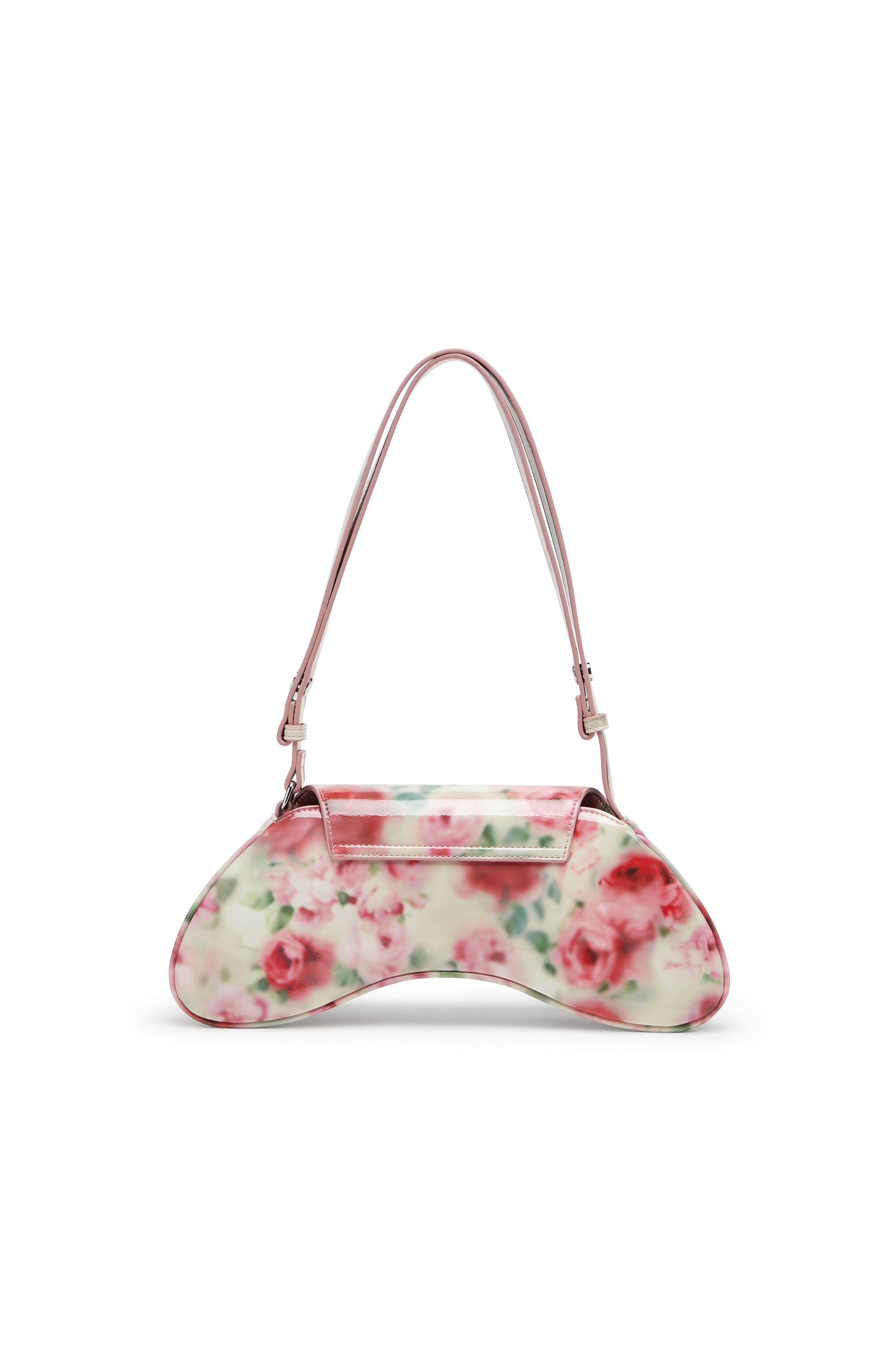 Diesel - PLAY CROSSBODY, Woman's Play-Shoulder bag in printed glossy PU in White/Pink - 2
