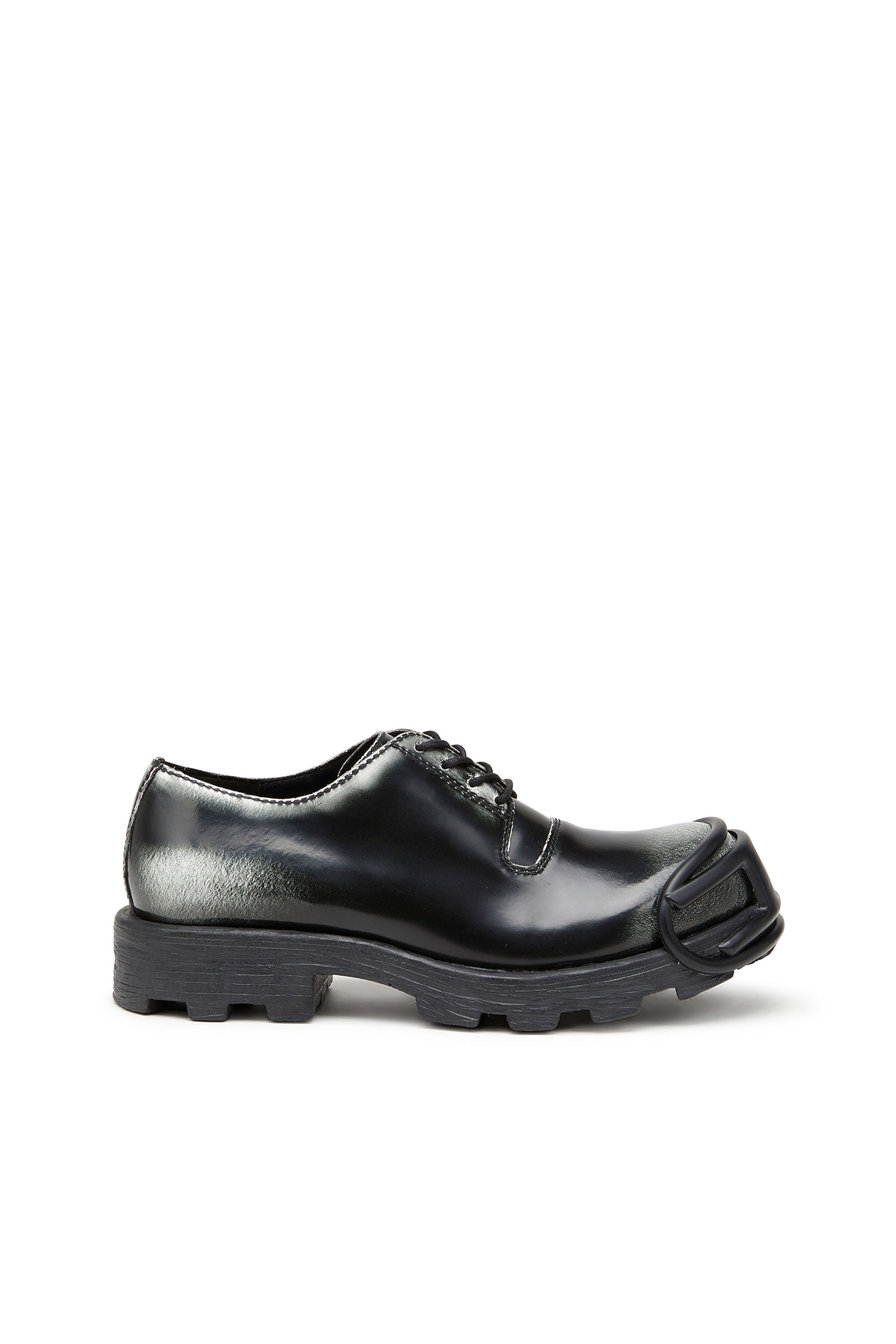 D-HAMMER SO D, Black/White Diesel - D-HAMMER SO D, Man's D-Hammer-Derby shoes in shiny two-tone leather in Black/White - 1