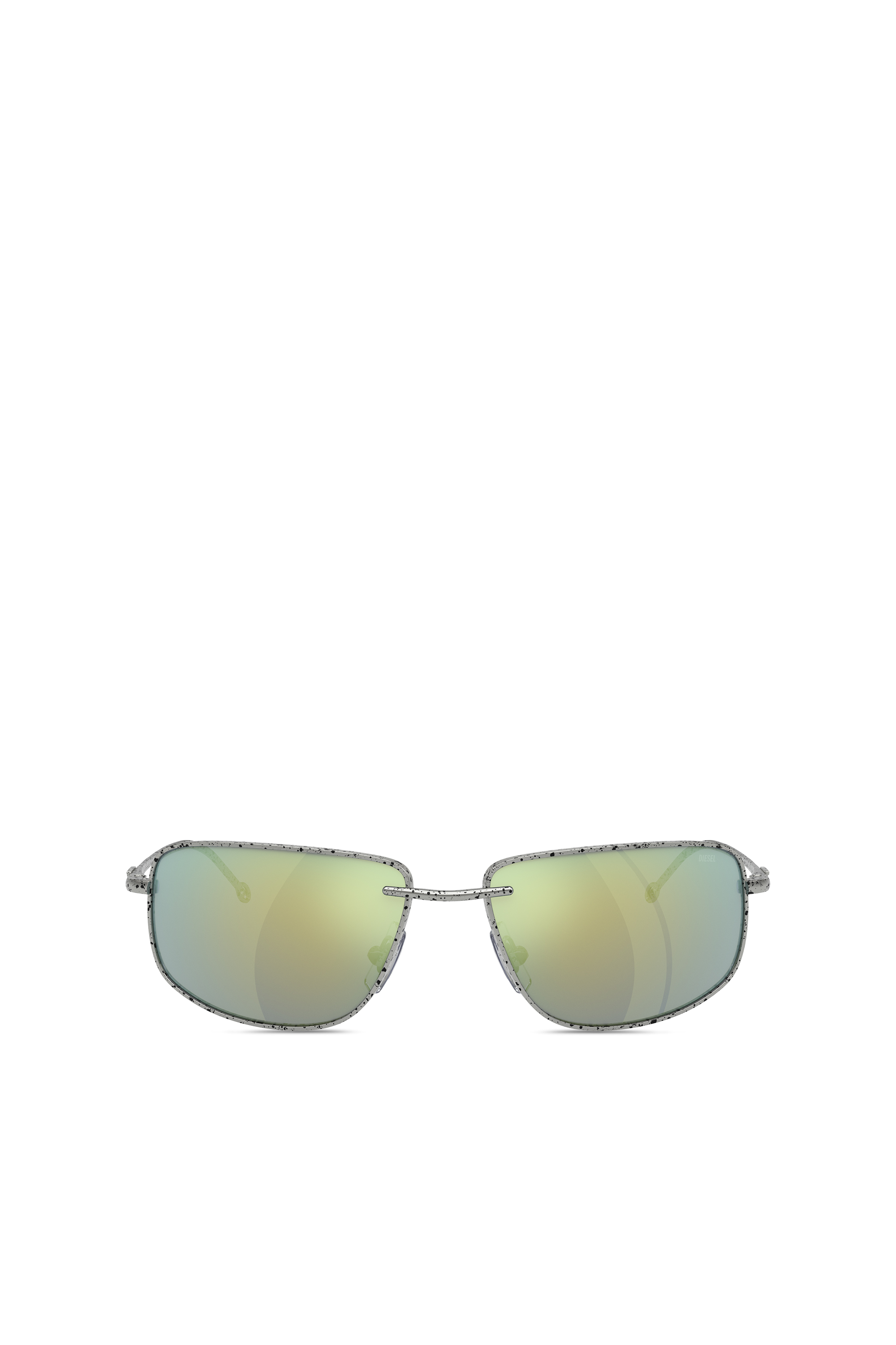 Diesel - 0DL1005, Unisex's Racer shape sunglasses in metal in Spotted Silver/Peacock - 2