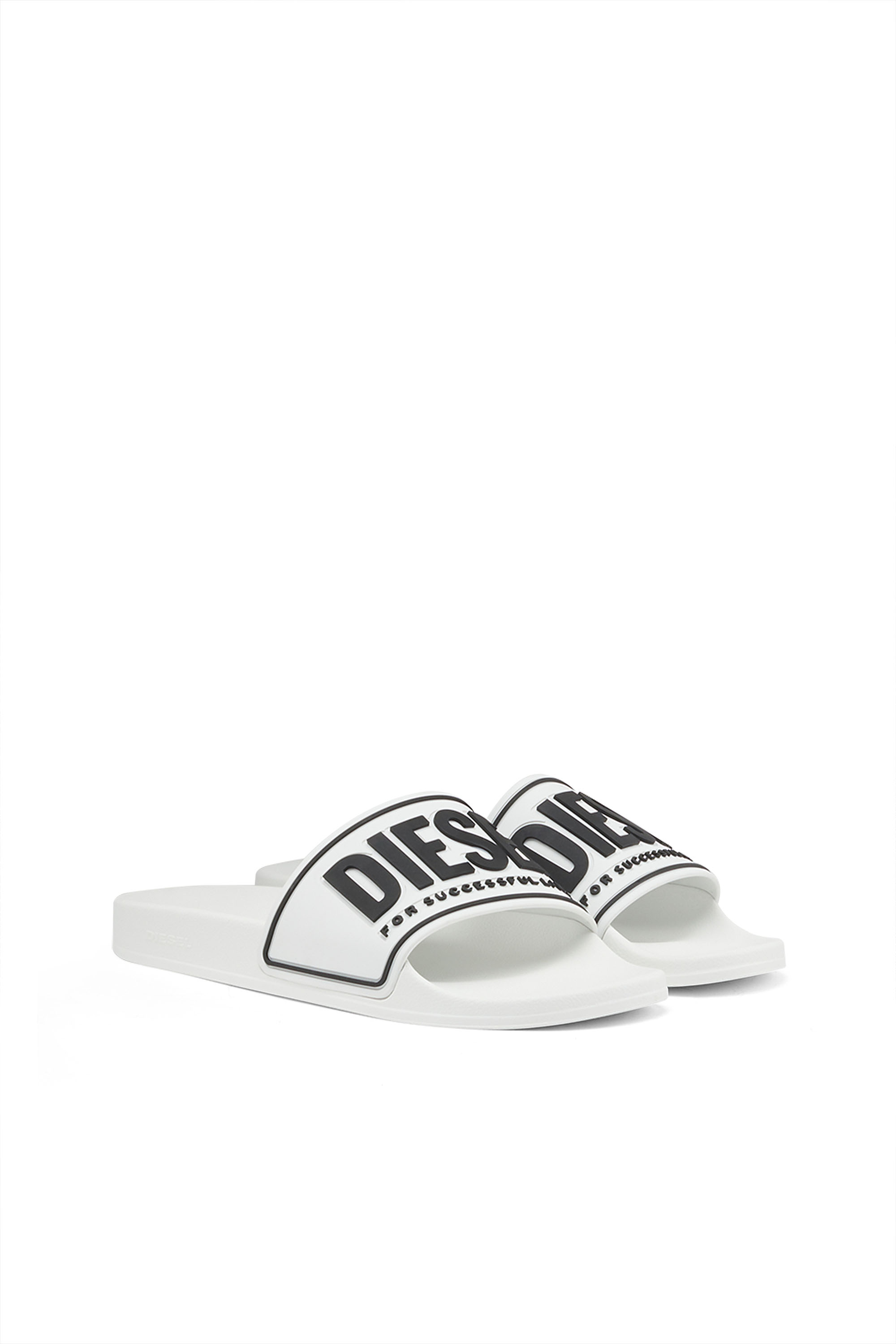 Diesel - SA-MAYEMI CC W, Woman's Sa-Mayemi-Rubber slides with embossed logo in White - 2