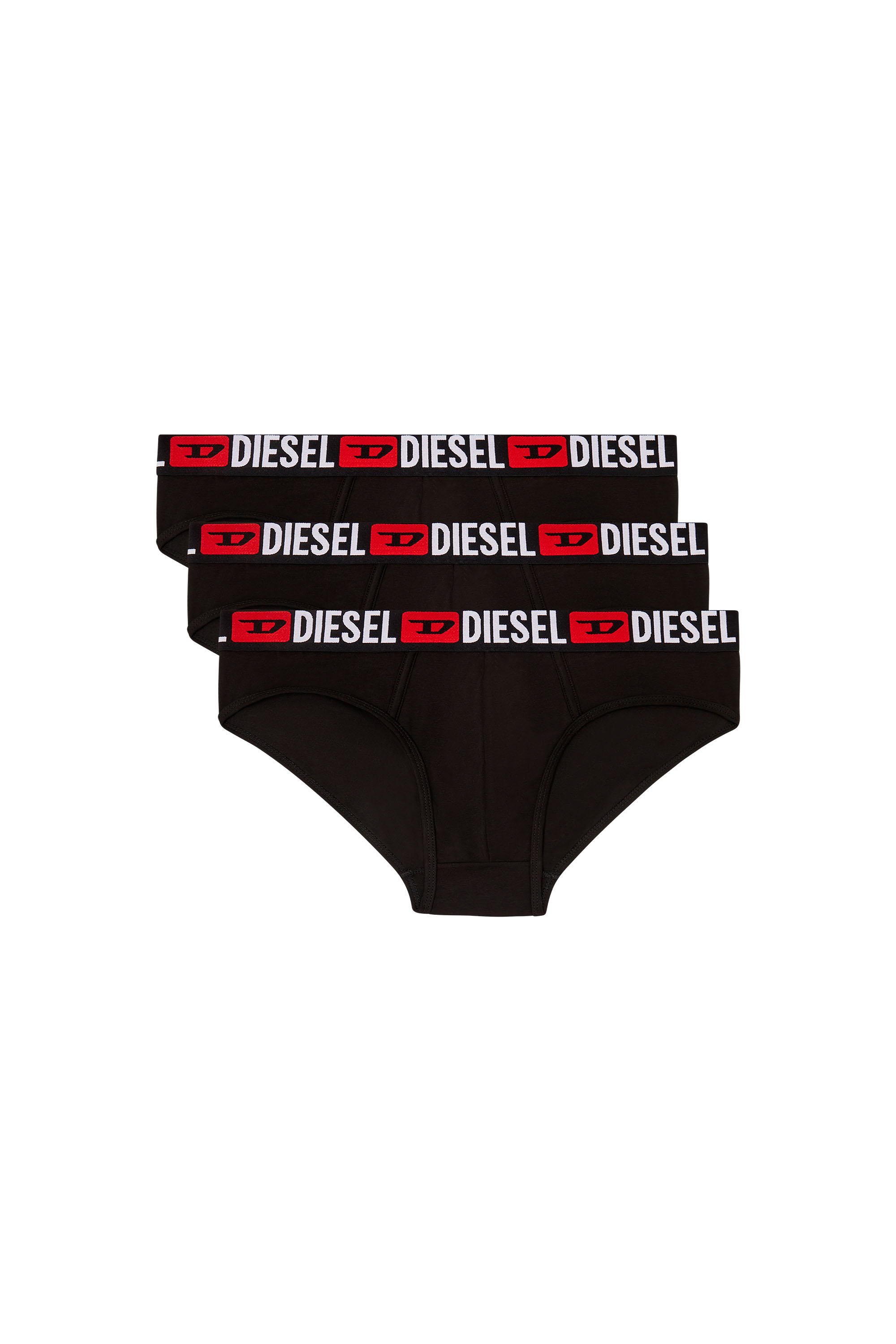 Diesel - UMBR-ANDRETHREEPACK, Man's Three-pack of solid-colour briefs in Black - 2