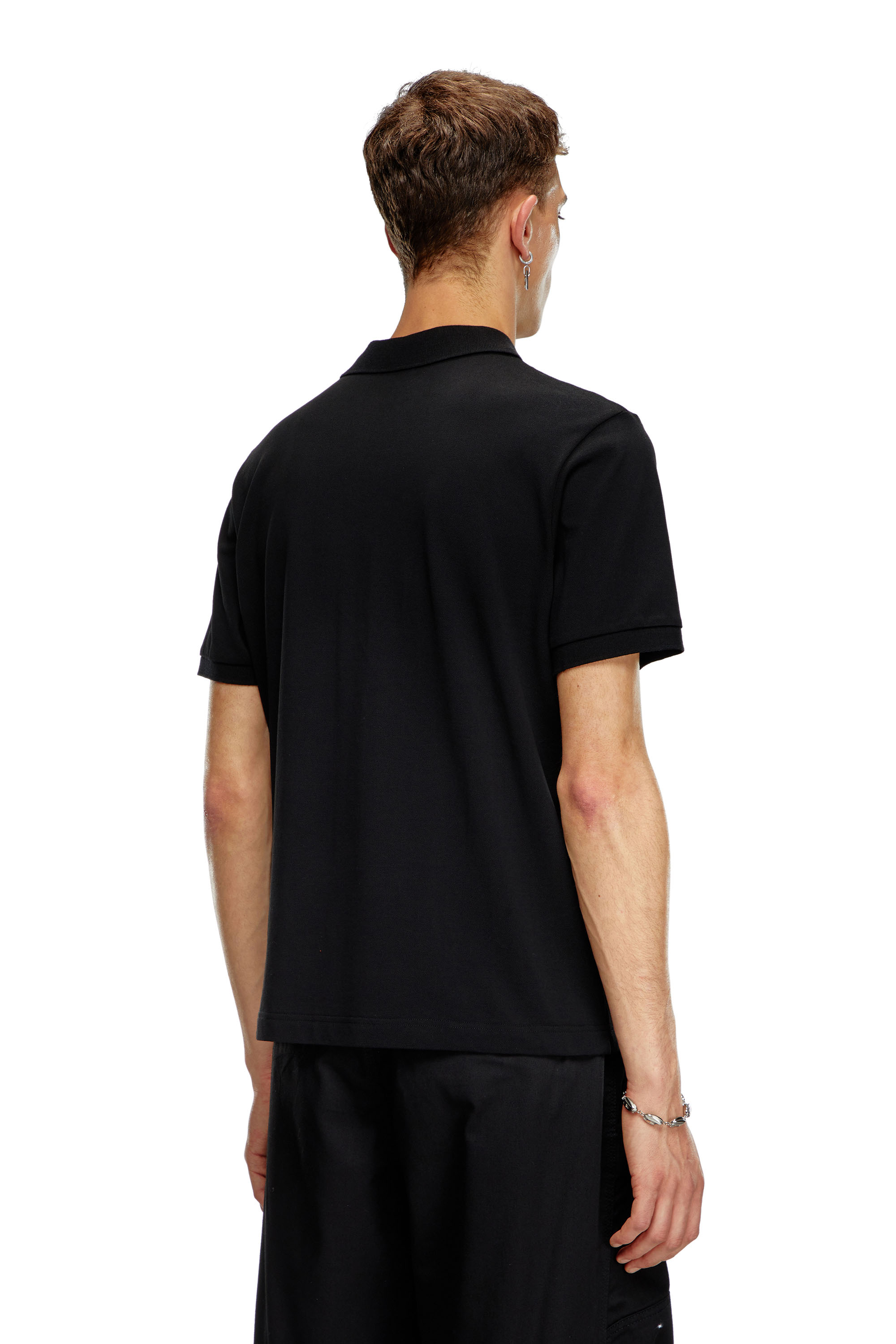 Diesel - T-REJUST-DOVAL-PJ, Man's Polo shirt with Oval D patch in Black - 4