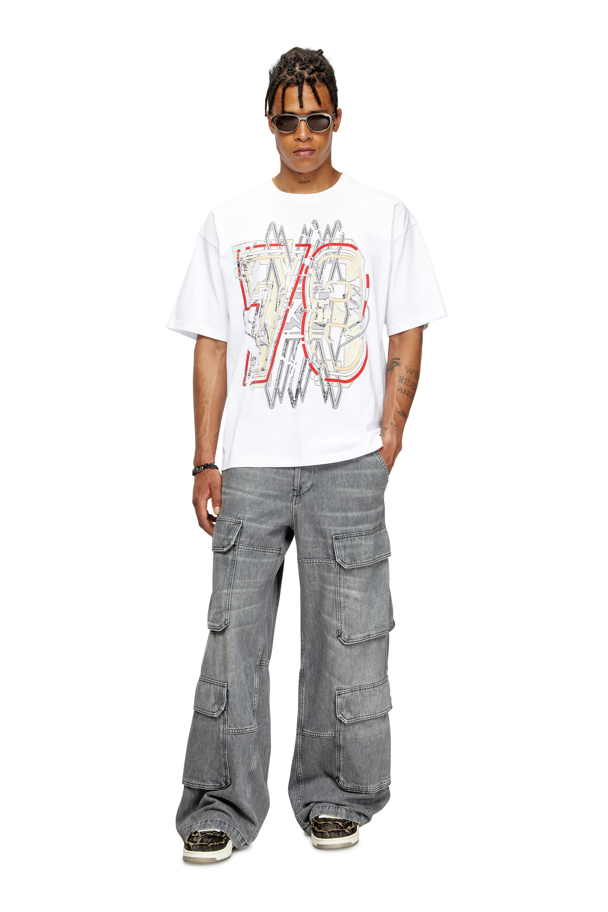 Diesel - T-BOXT-T8, Man's T-shirt with 78 print in White - 2