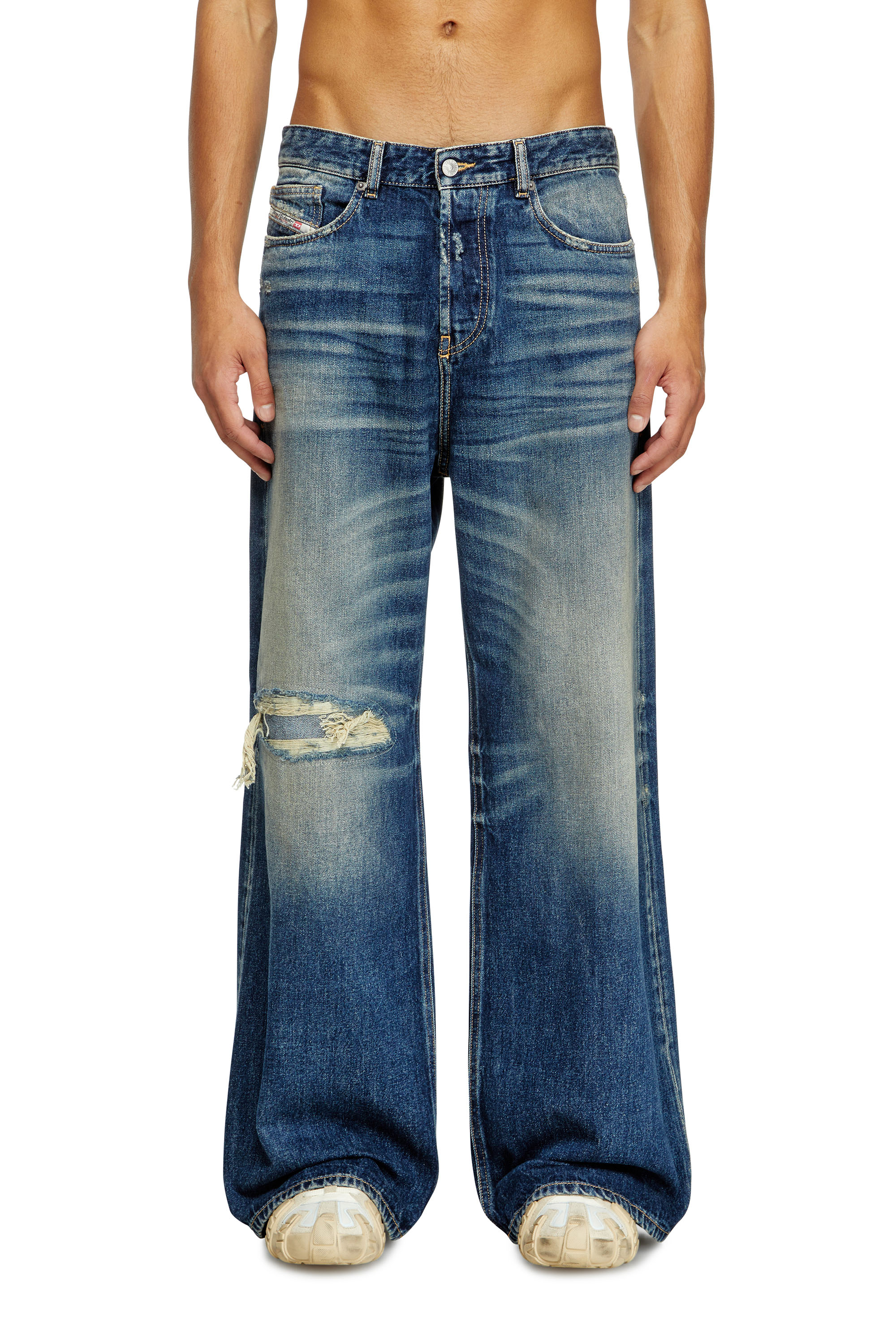Relaxed Jeans D-Rise 09J95, Dark Blue Diesel - Man's Relaxed Jeans D-Rise 09J95, Dark Blue - 3