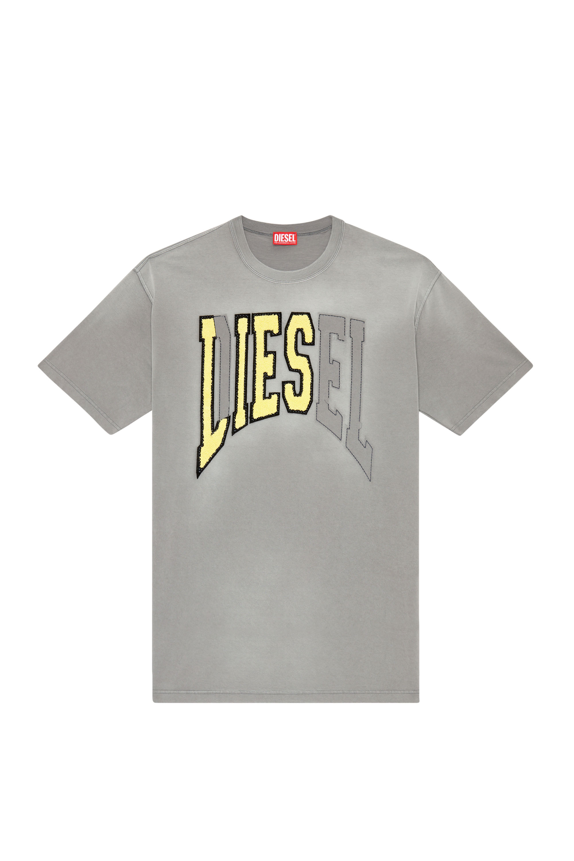 Diesel - T-WASH-N, Man Oversized T-shirt with Diesel Lies logo in Grey - Image 3