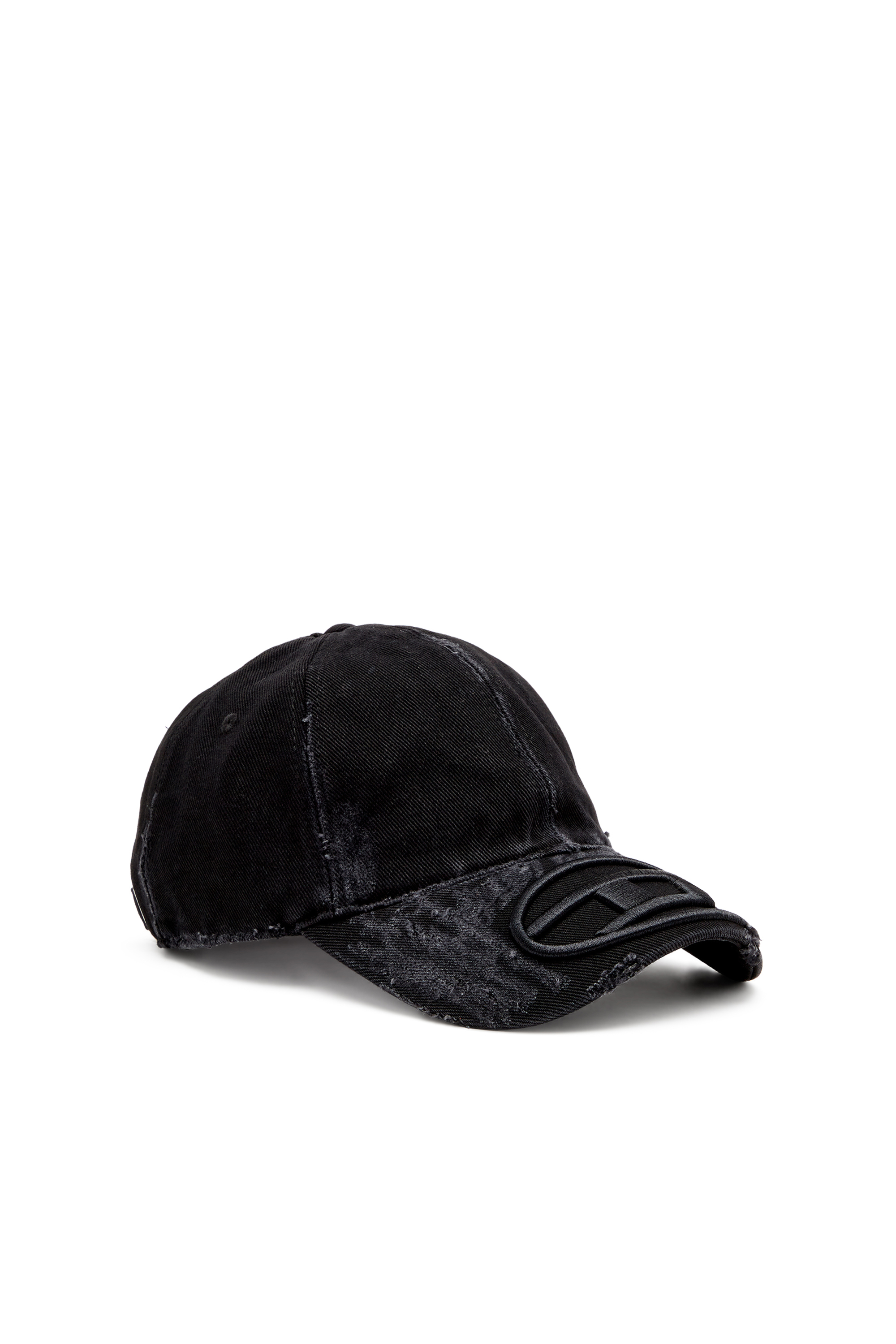 Diesel - C-ODY, Man's Distressed denim baseball cap in Black - 1