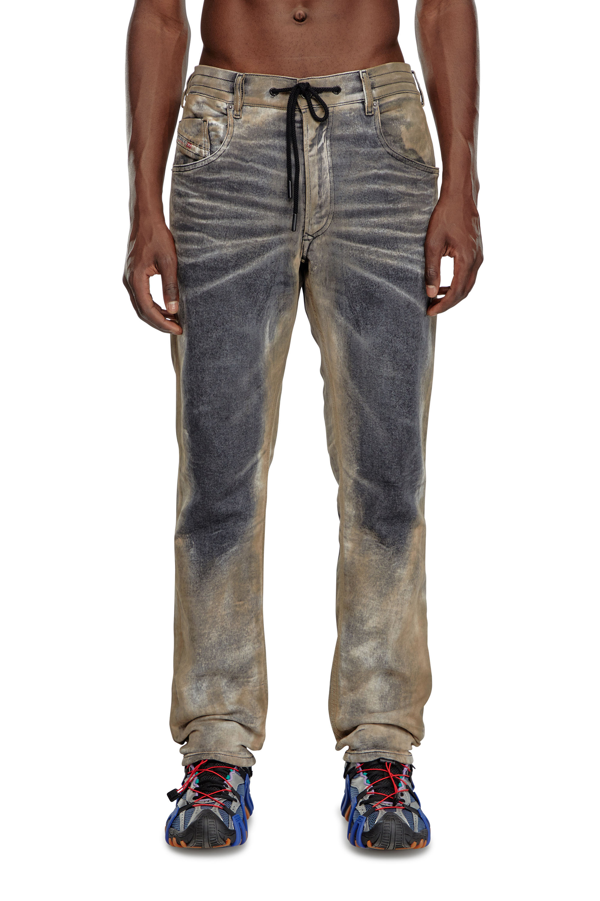 Diesel - Man's Tapered 2030 D-Krooley Joggjeans® 068NP, Black/Dark grey - 1