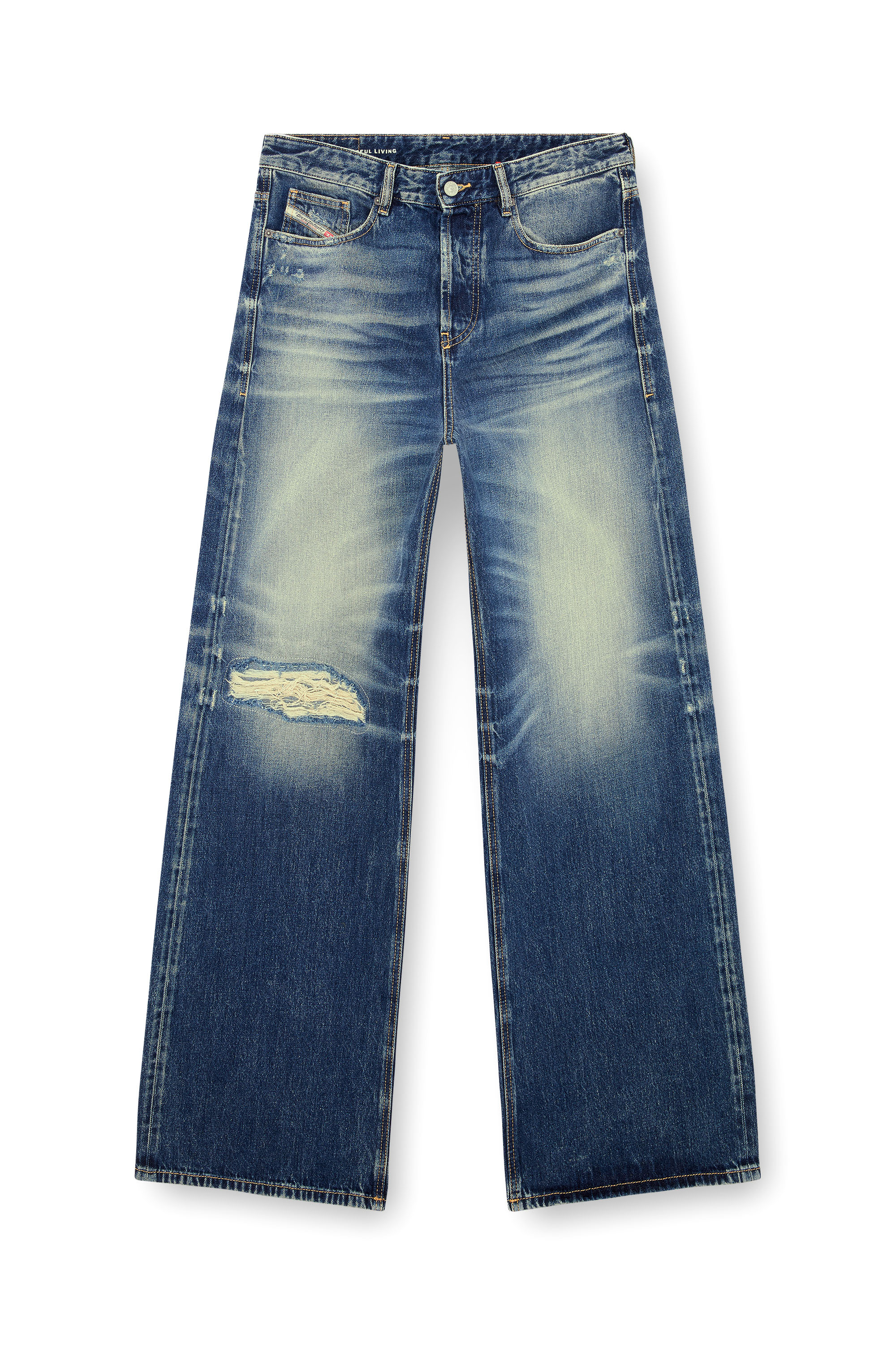 Relaxed Jeans D-Rise 09J95, Dark Blue Diesel - Man's Relaxed Jeans D-Rise 09J95, Dark Blue - 2