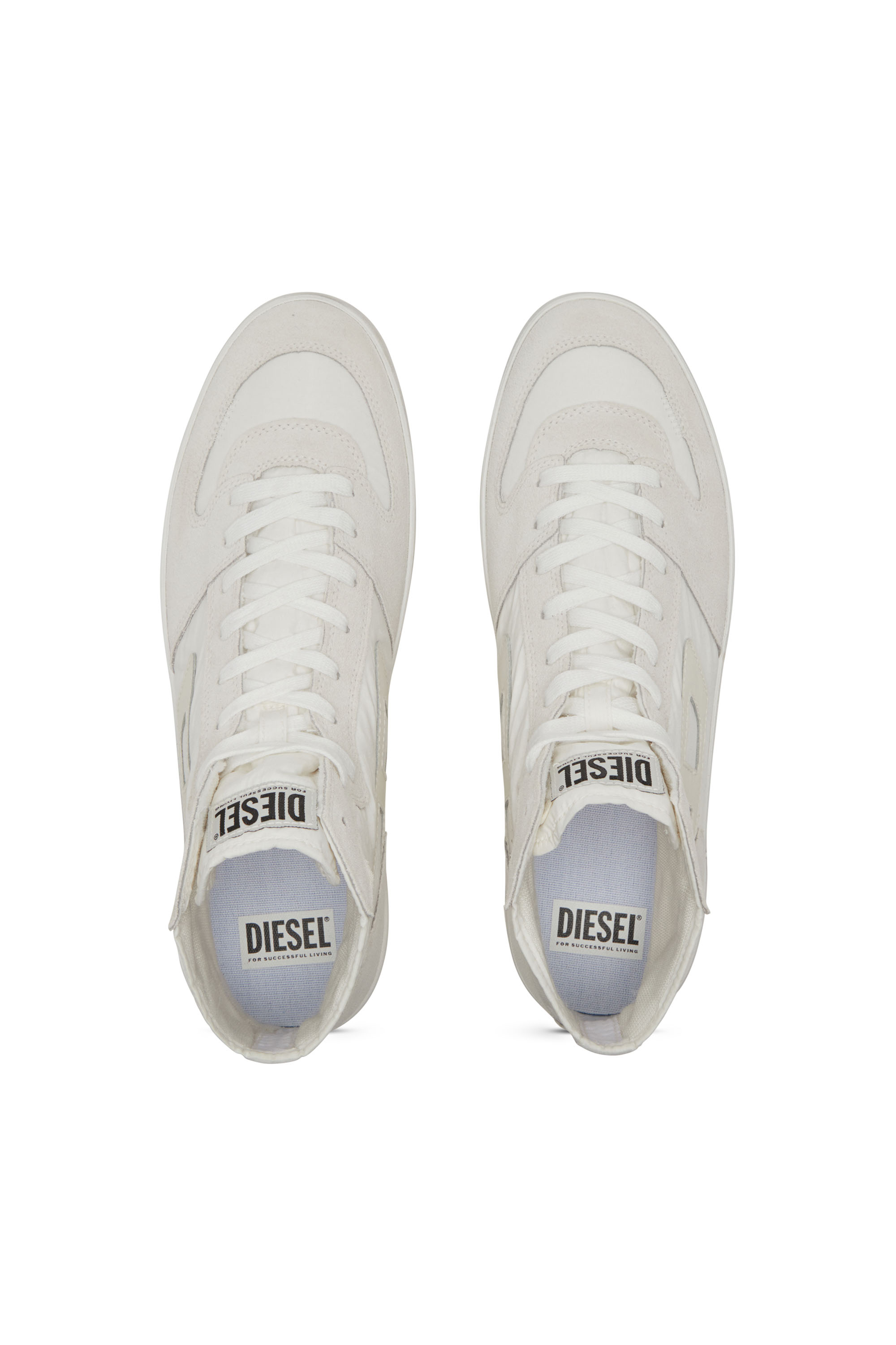 Diesel - S-LEROJI D-1 MID, Man's S-Leroji D-Padded-ripstop and suede high-top sneakers in White - 6