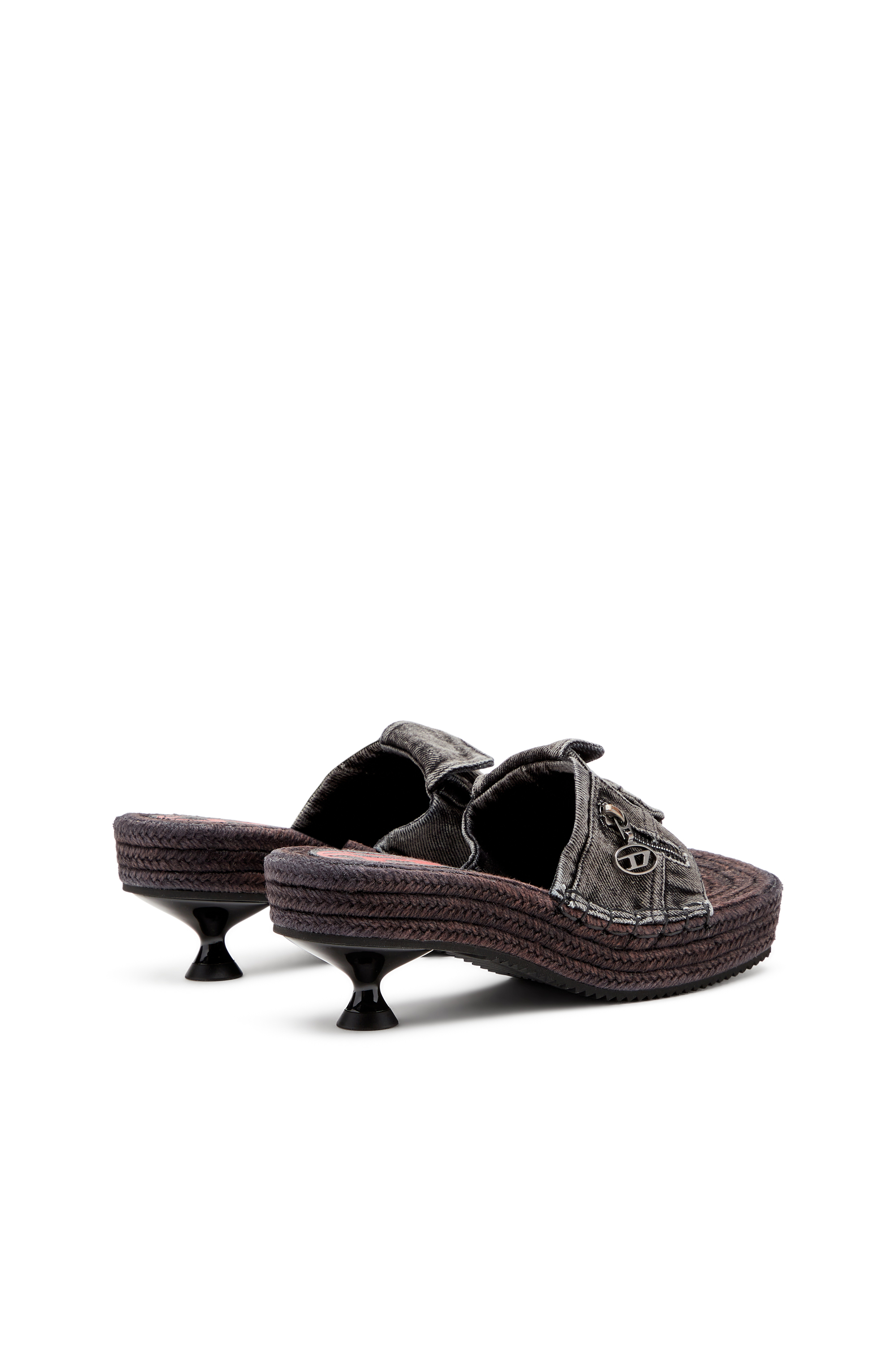 Diesel - D-IBIZA 40 PCK, Woman's D-Ibiza-Heeled platform espadrilles in denim in Black - 3