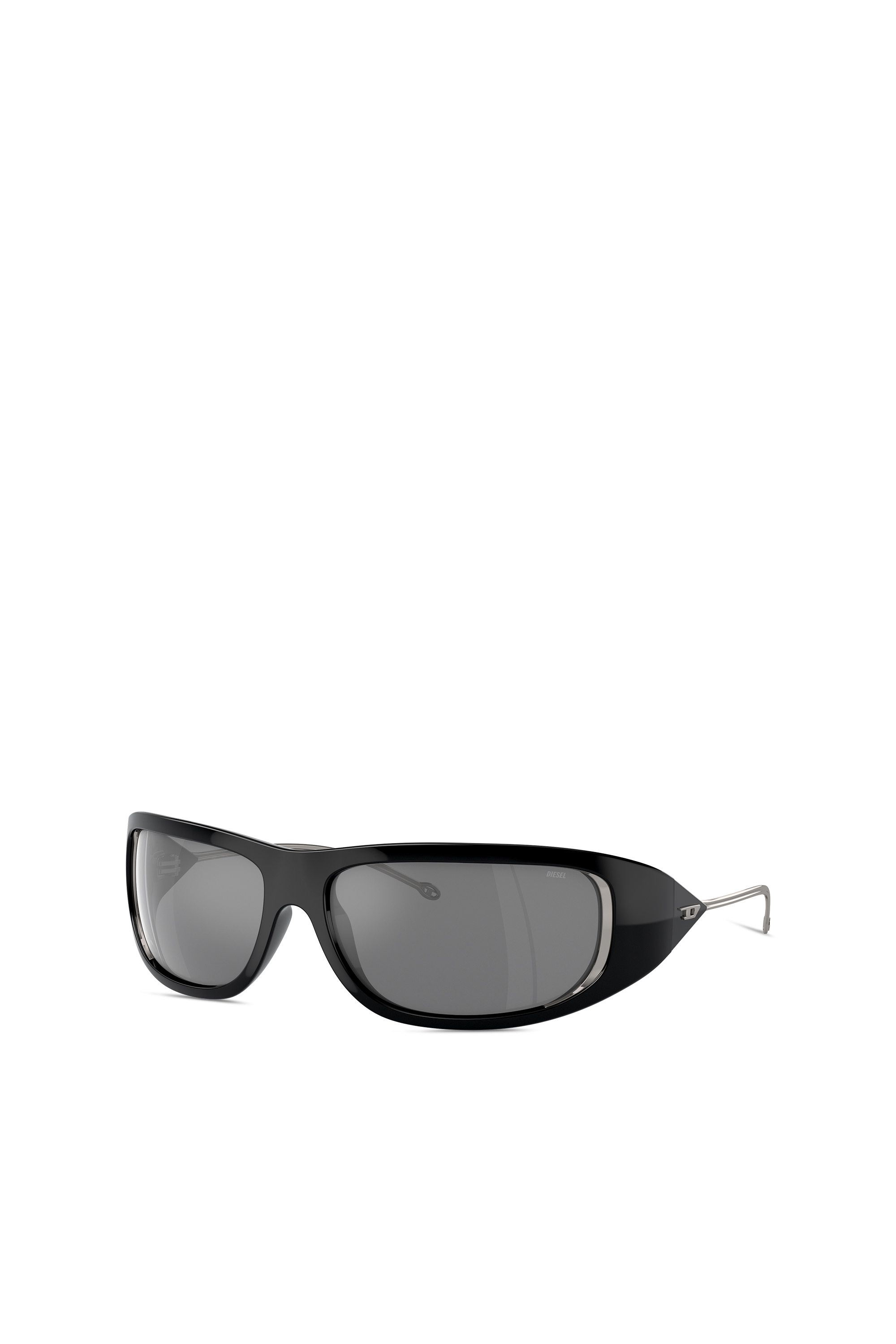 Diesel - 0DL3001, Unisex's Wraparound style sunglasses in Black/Flash mirror - 4