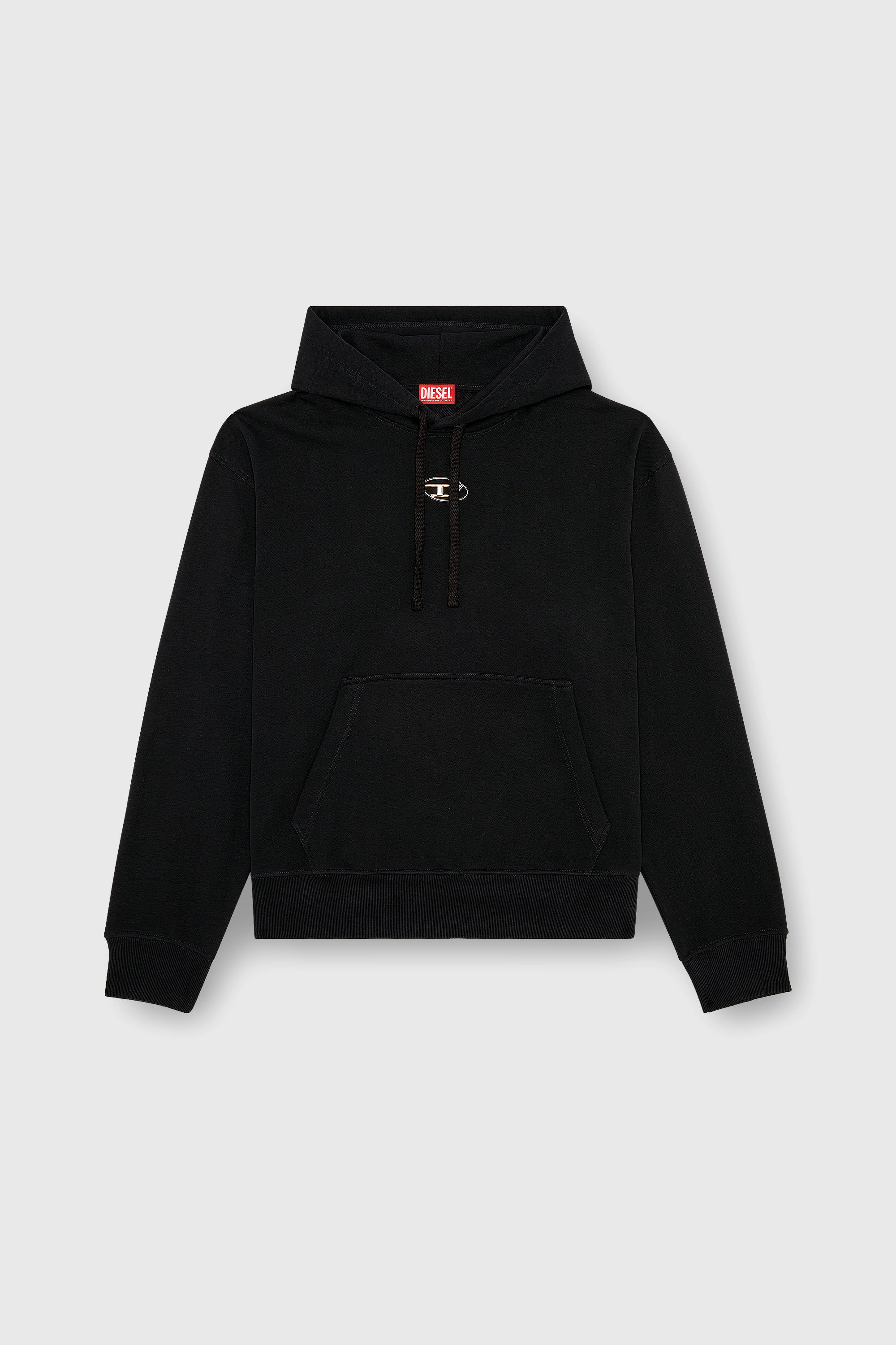 Diesel - S-MACS-HOOD-OD, Man's Oversized hoodie with metallic logo in Black - 2
