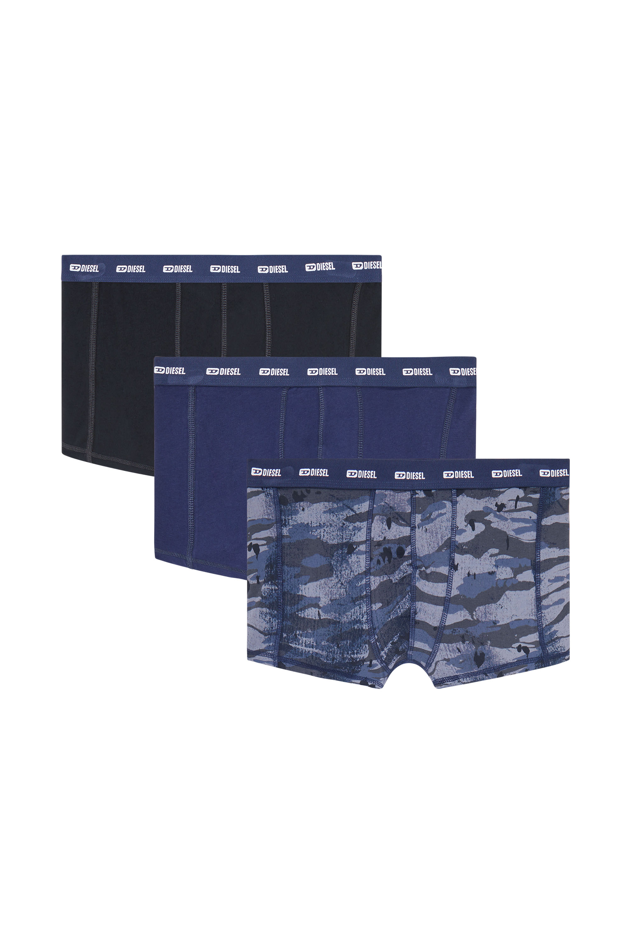 Diesel - DAMIEN-UTLT-3PACK, Man's Three-pack of boxer briefs plain and camo in null - 1