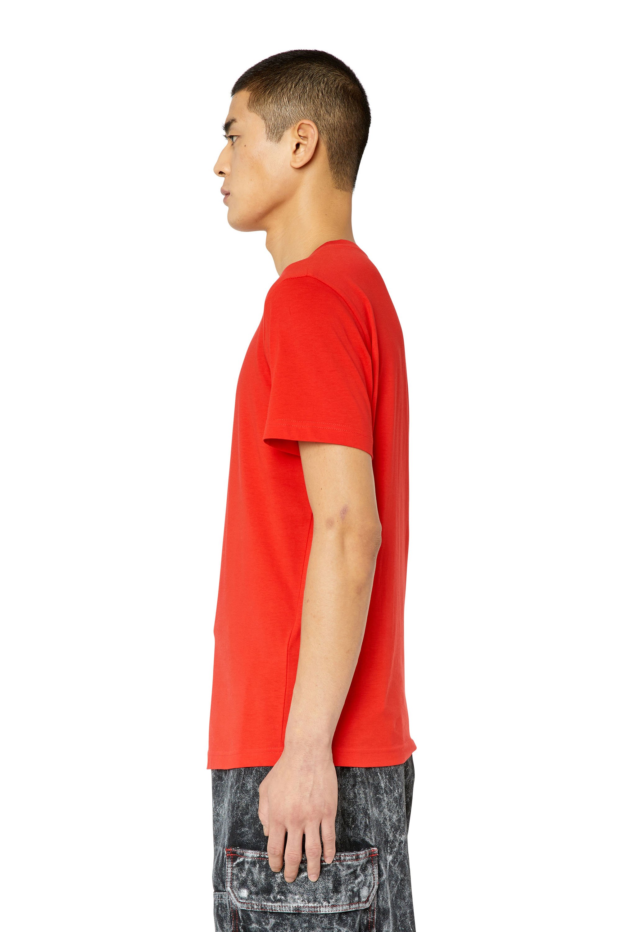 Diesel - T-DIEGOR-D, Man T-shirt with D patch in Red - Image 6