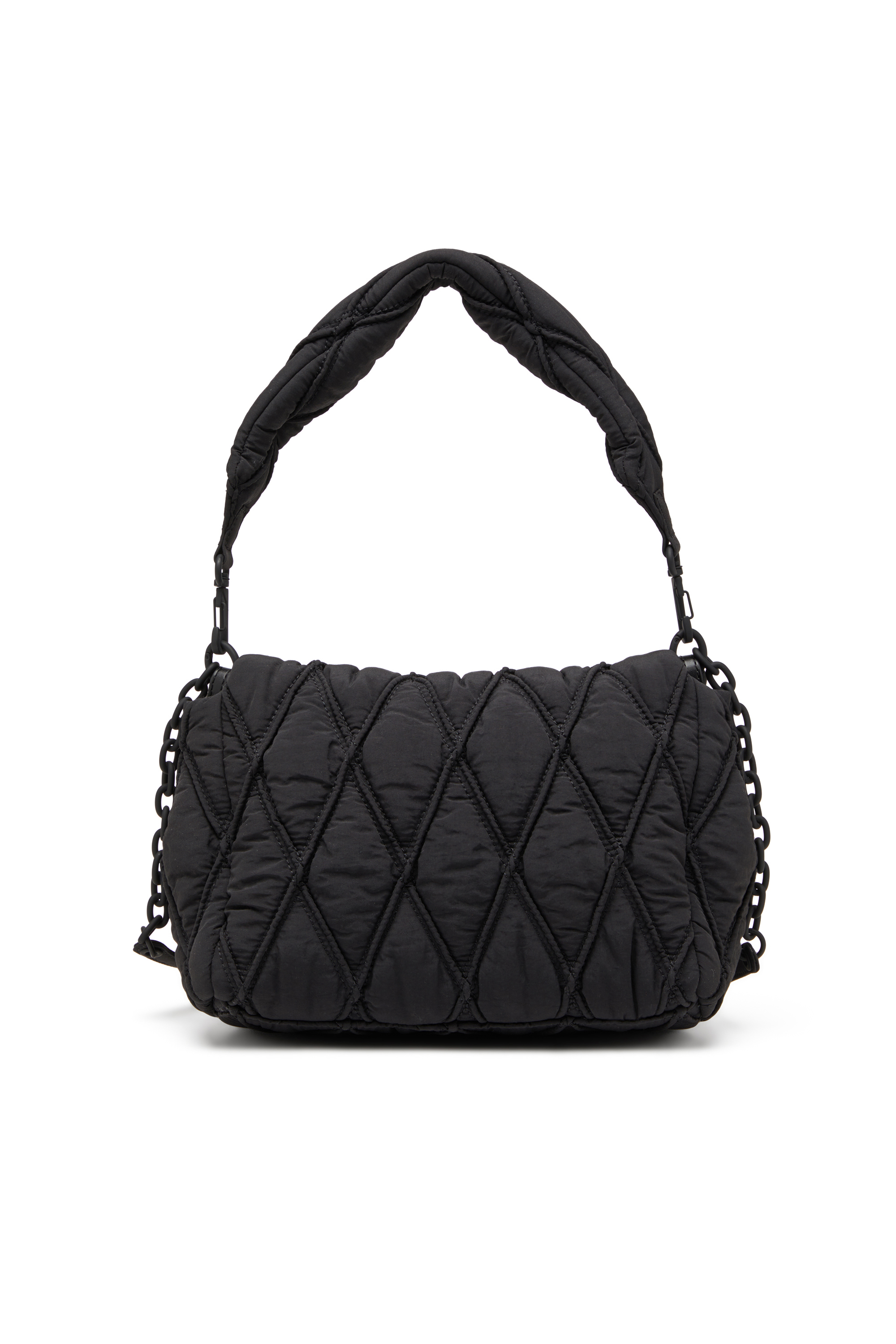 Diesel - CHARM-D SHOULDER M, Woman's Charm-D-M-Shoulder bag in quilted nylon in Black - 2