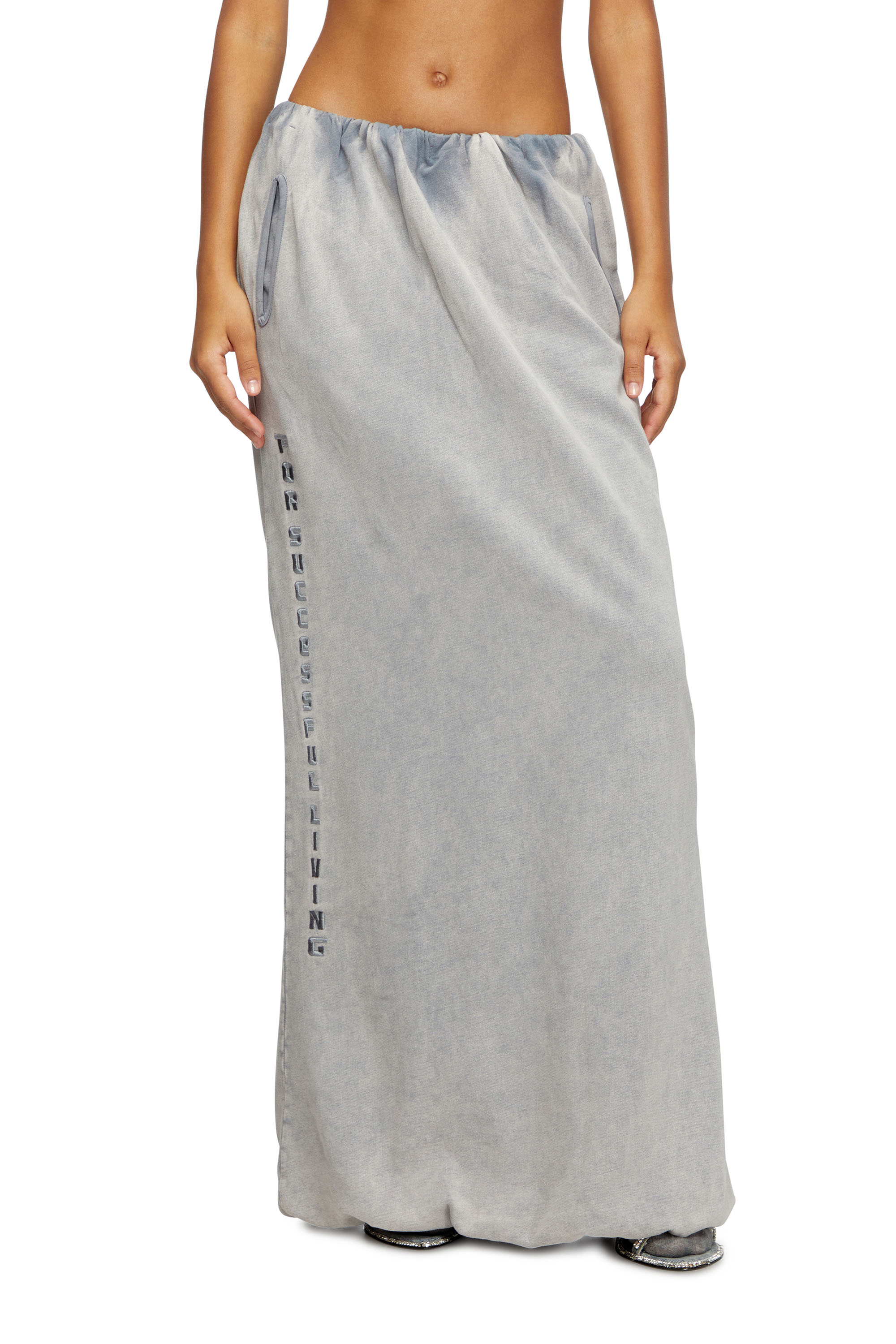 Diesel - O-REIRA, Woman's Balloon-shaped maxi skirt in Light Grey - 2