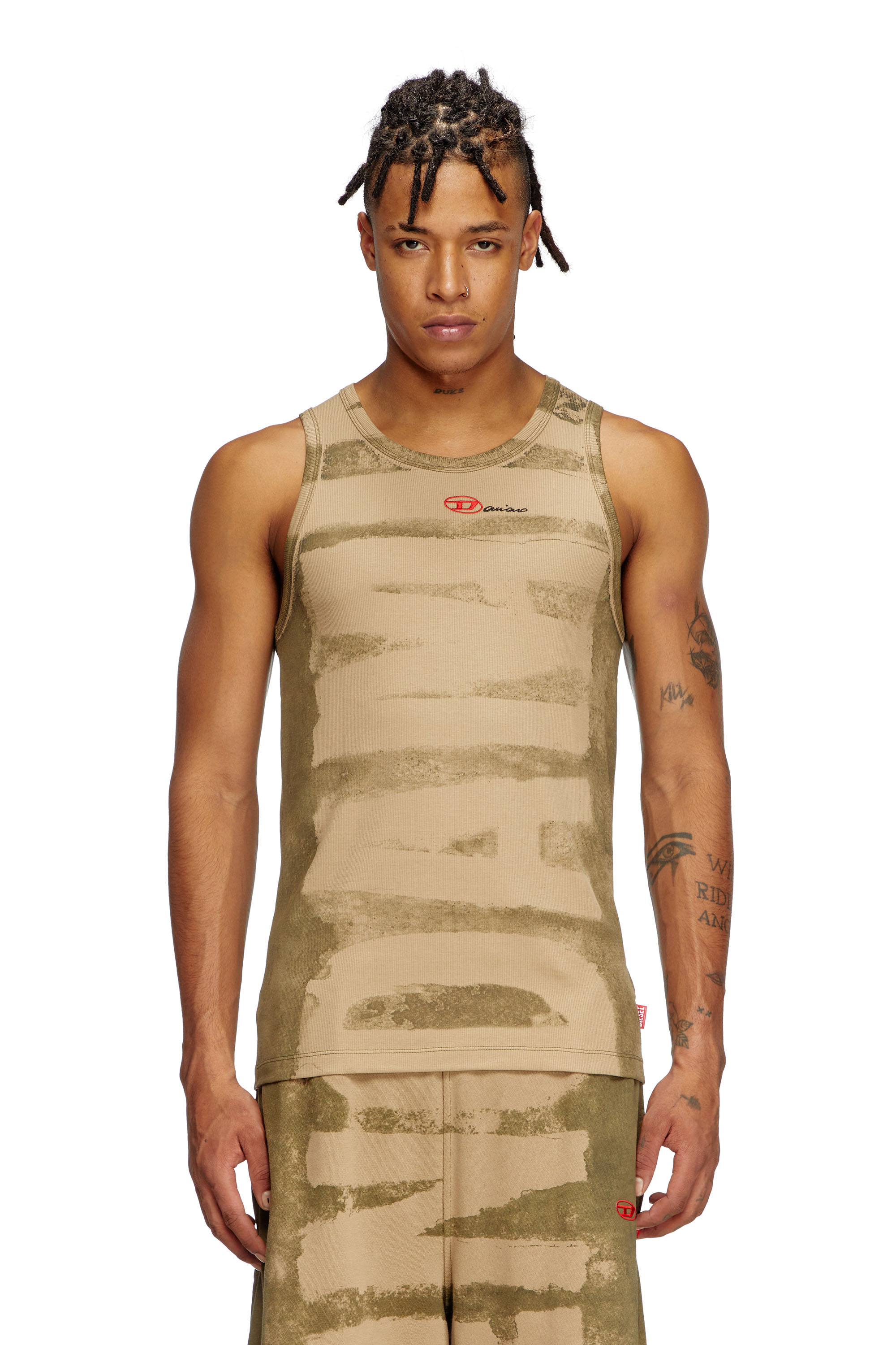 Diesel - T-LIFTY-BLEEDING-DD, Unisex's Tank top with Damiano print in Green - 2