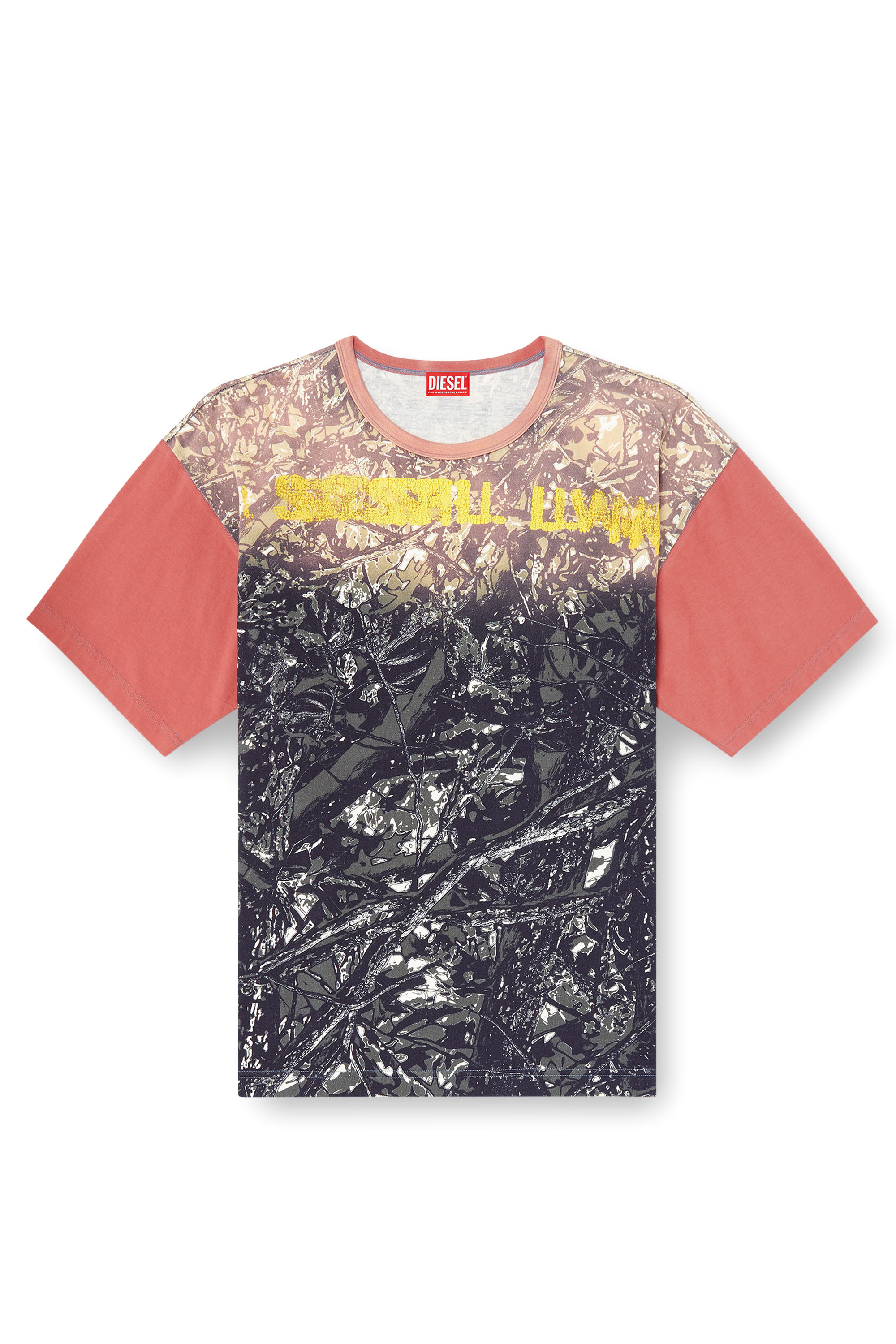 Diesel - T-BOXT-CAMOU, Man's T-shirt with glitch camo print in Black/Green - 3