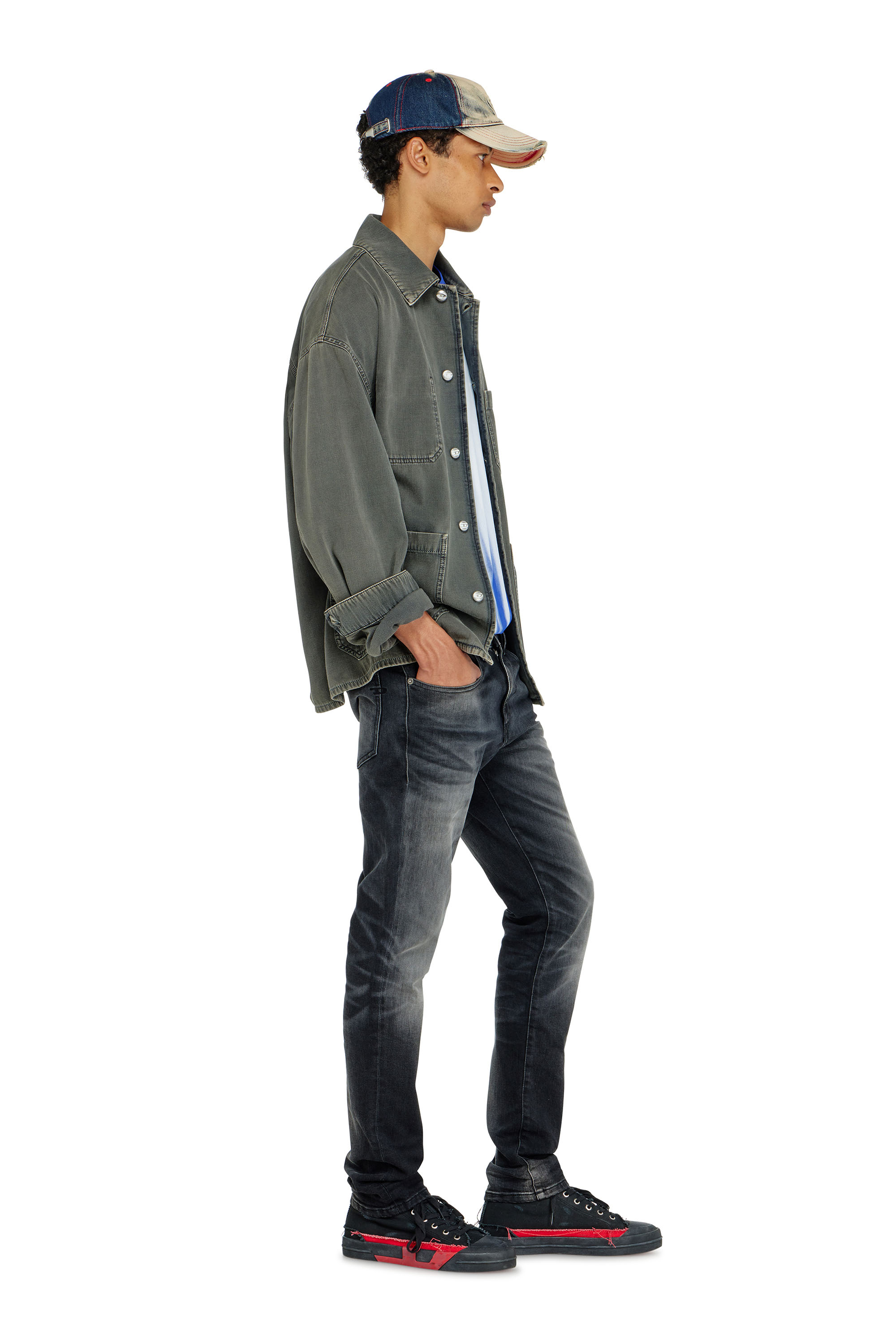 Diesel - Man's Slim Jeans 2019 D-Strukt 09P38, Black/Dark grey - 2