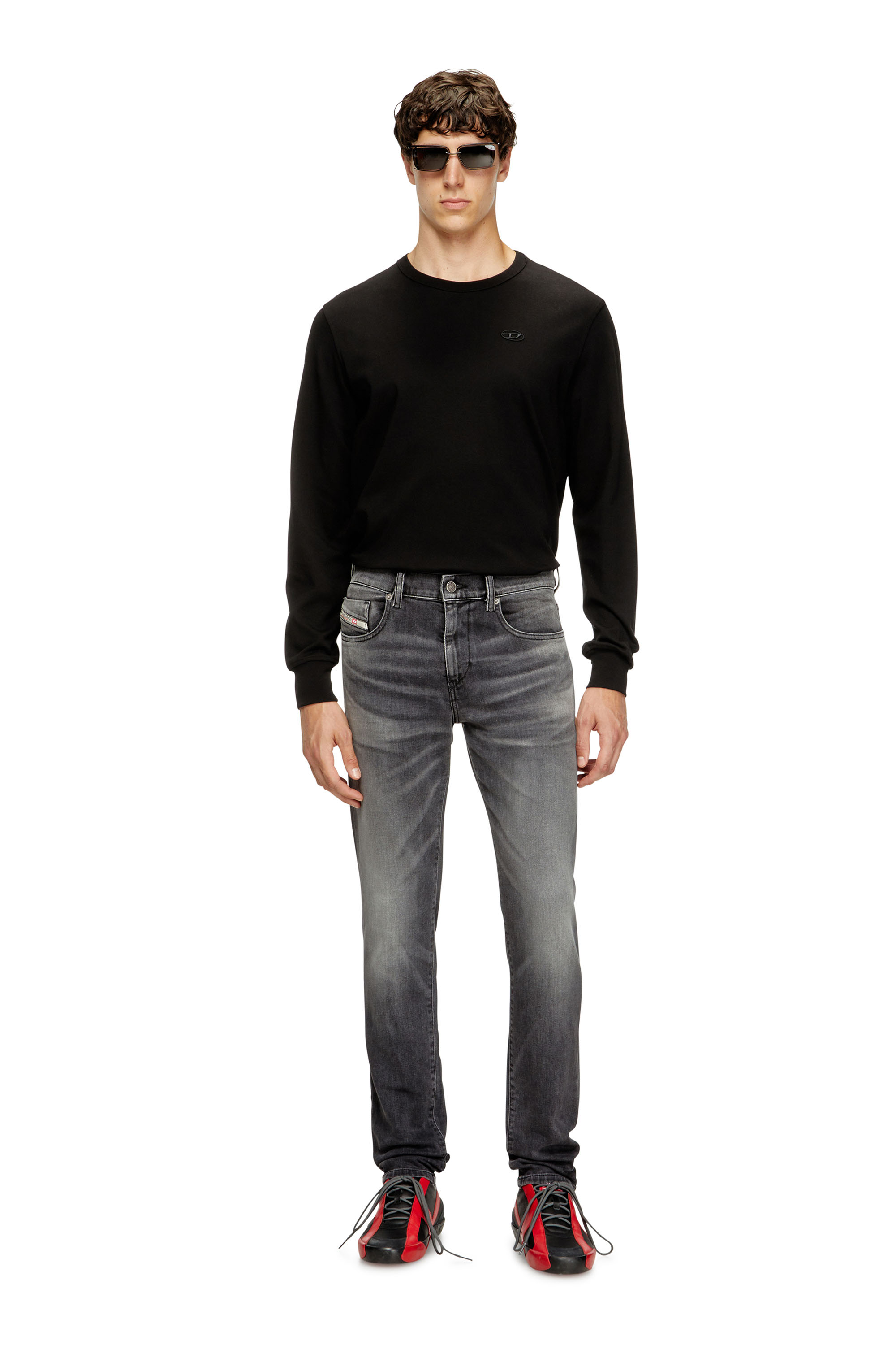 Slim Jeans 2019 D-Strukt 09J52, Black/Dark grey Diesel - Man's Slim Jeans 2019 D-Strukt 09J52, Black/Dark grey - 1