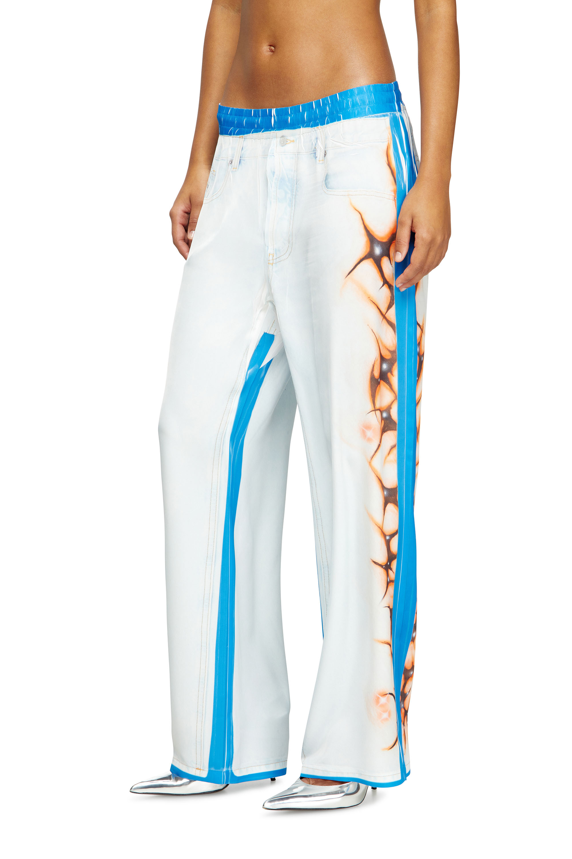 Diesel - P-AFTER-GRAFFITI-JAP, Unisex's Relaxed pant with graffiti print in Blue/White - 5