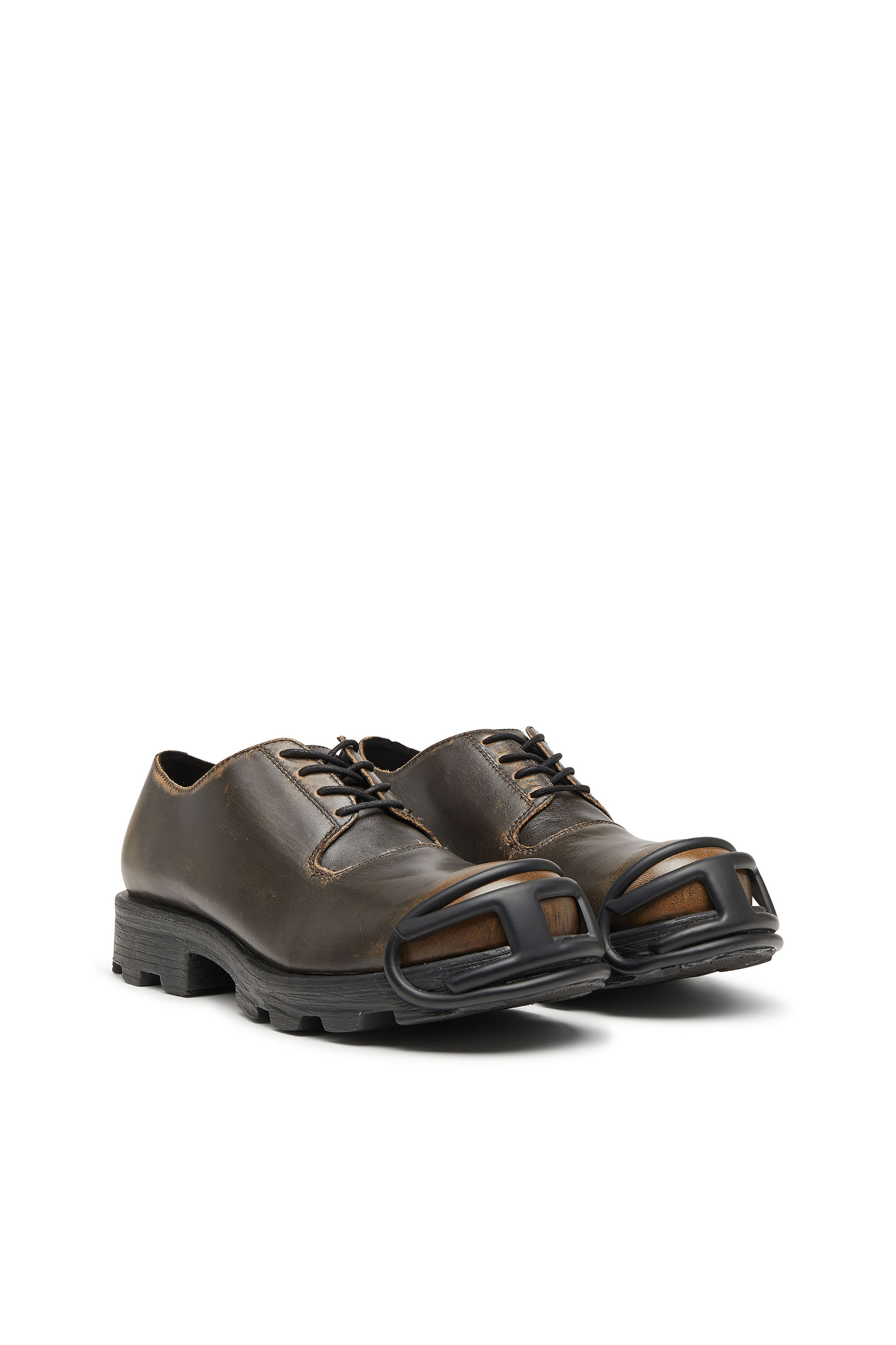 Diesel - D-HAMMER SO D, Man's D-Hammer-Derby shoes in brushed leather in Brown - 3