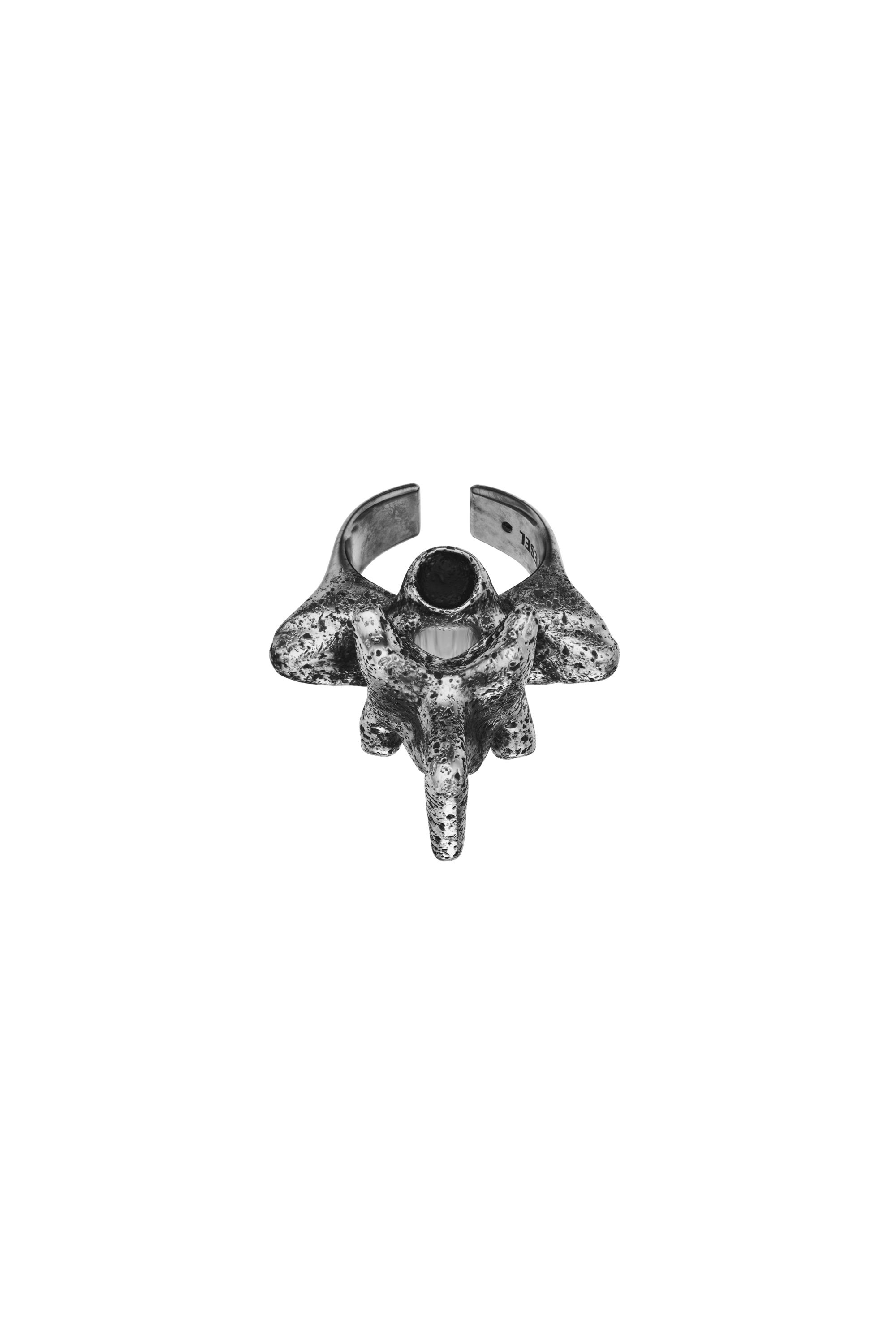 Diesel - DX1708040 JEWELLERY, Unisex's Silver-tone center focal ring in Dark grey - 2
