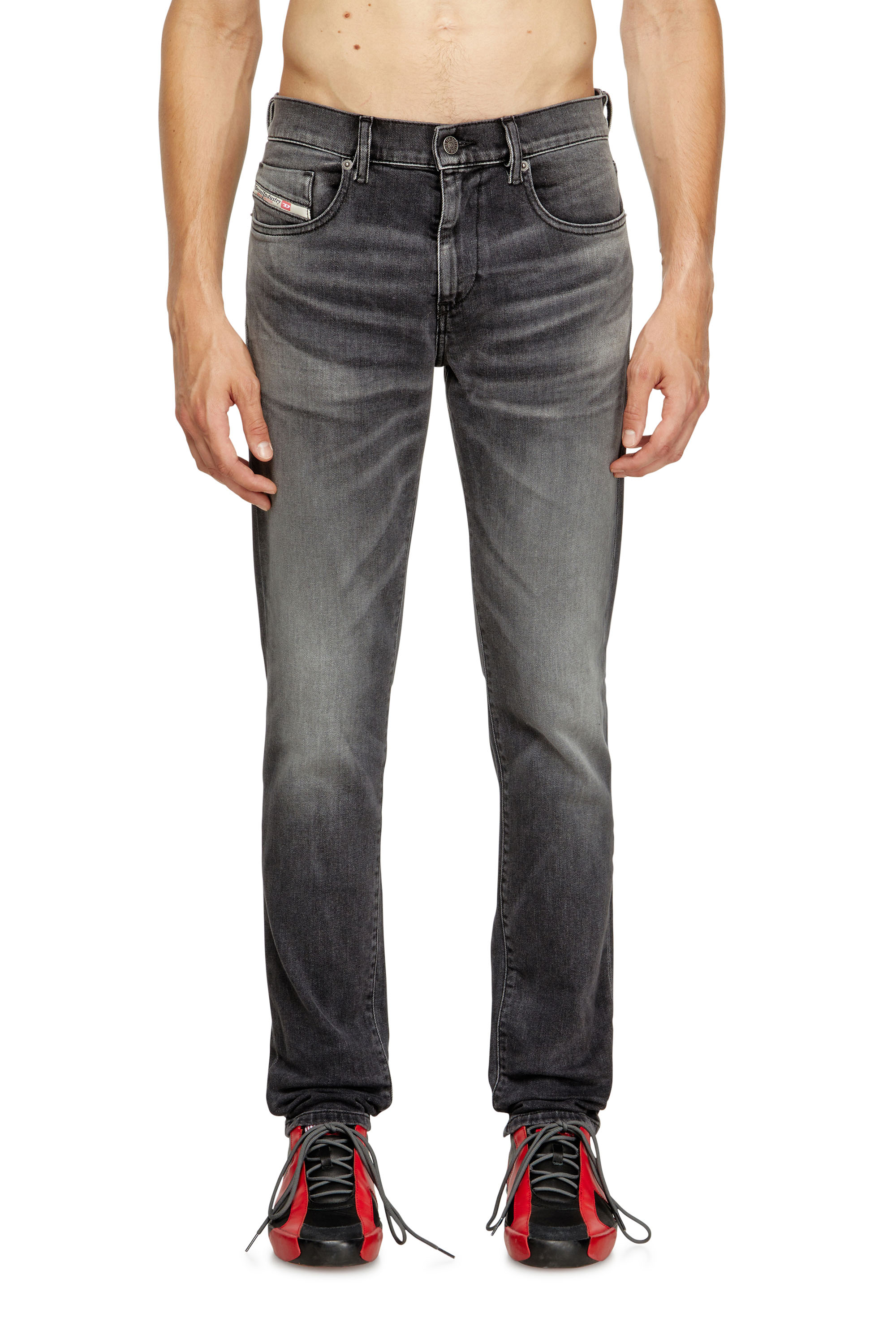 Slim Jeans 2019 D-Strukt 09J52, Black/Dark grey Diesel - Man's Slim Jeans 2019 D-Strukt 09J52, Black/Dark grey - 3