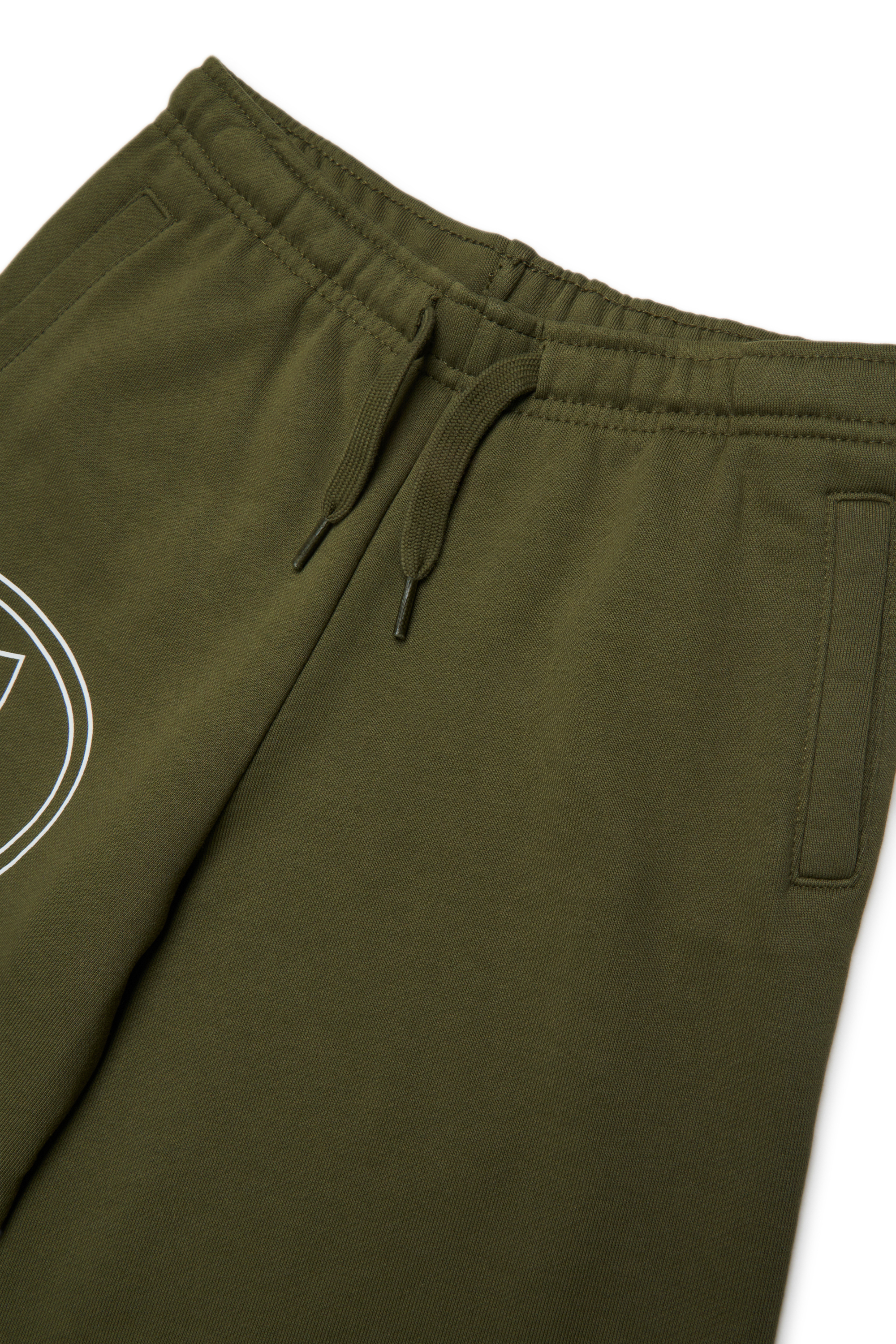 Diesel - PCIRCLE SHORT, Man's Cotton bermudas with maxi print in Military Green - 3
