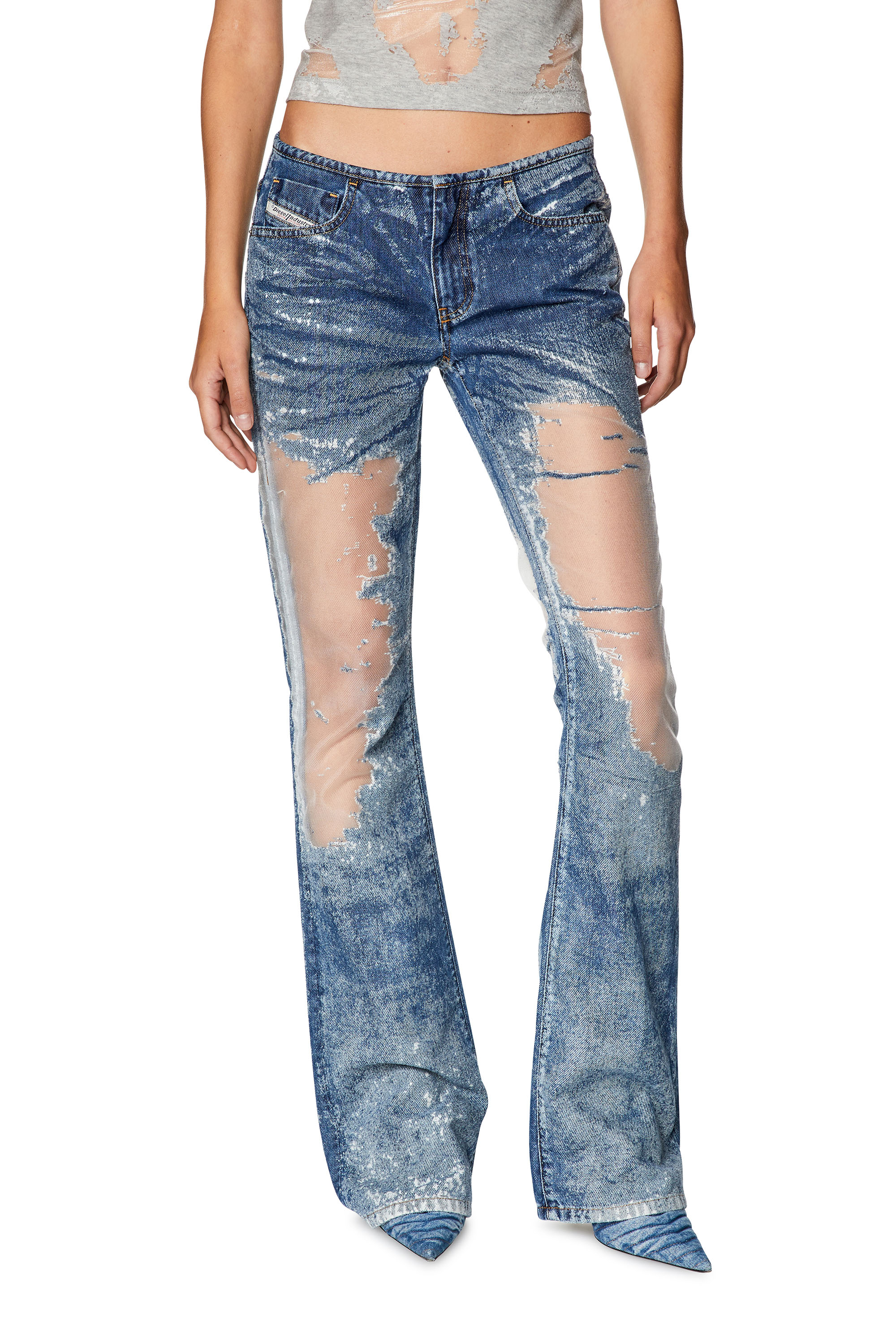 Diesel - Bootcut and Flare Jeans D-Shark 068JH, Medium blue - Image 2