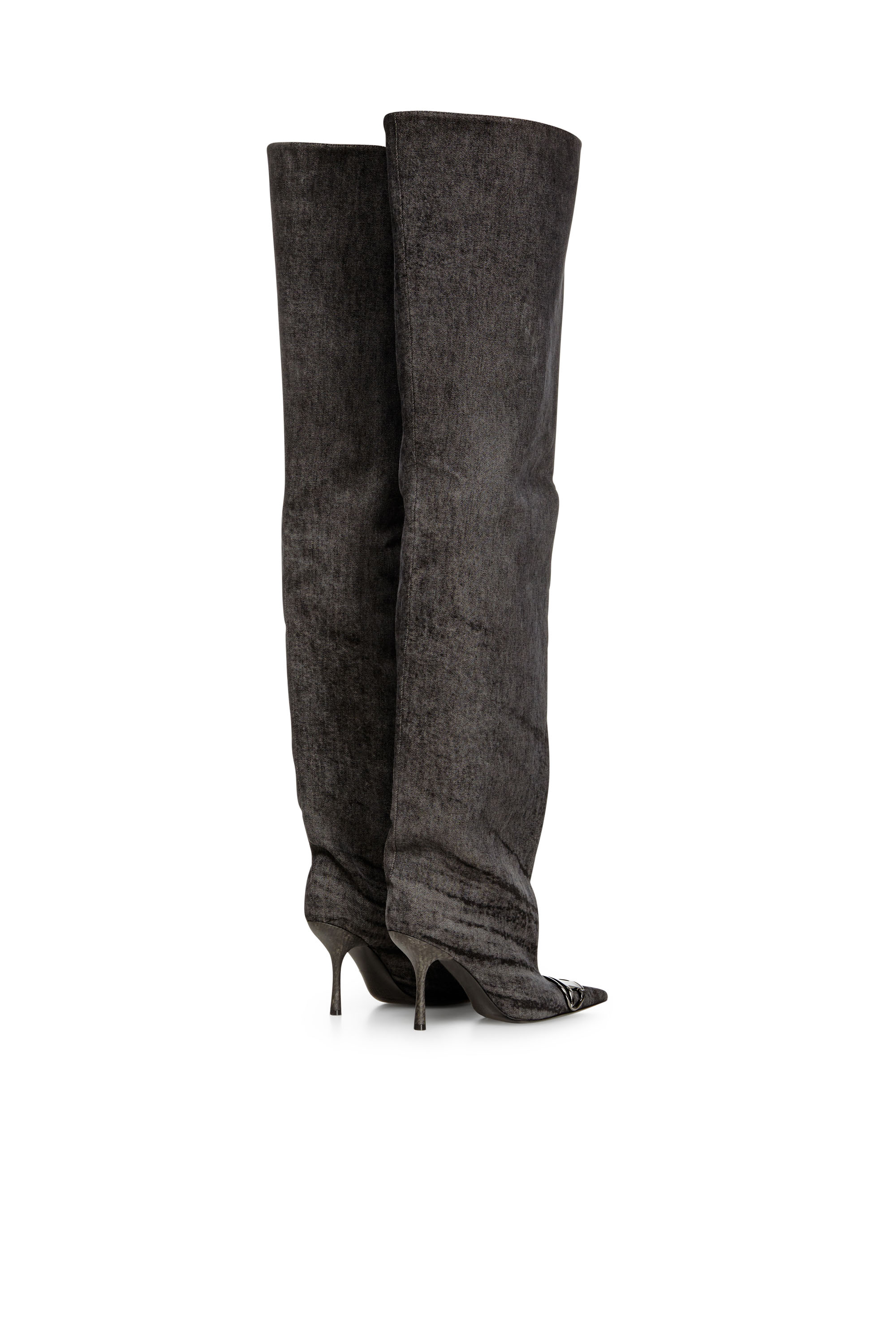D-VENUS 90 OTK BOOT, Black Diesel - D-VENUS 90 OTK BOOT, Woman's D-Venus-Over-the-knee boots in coated denim in Black - 3