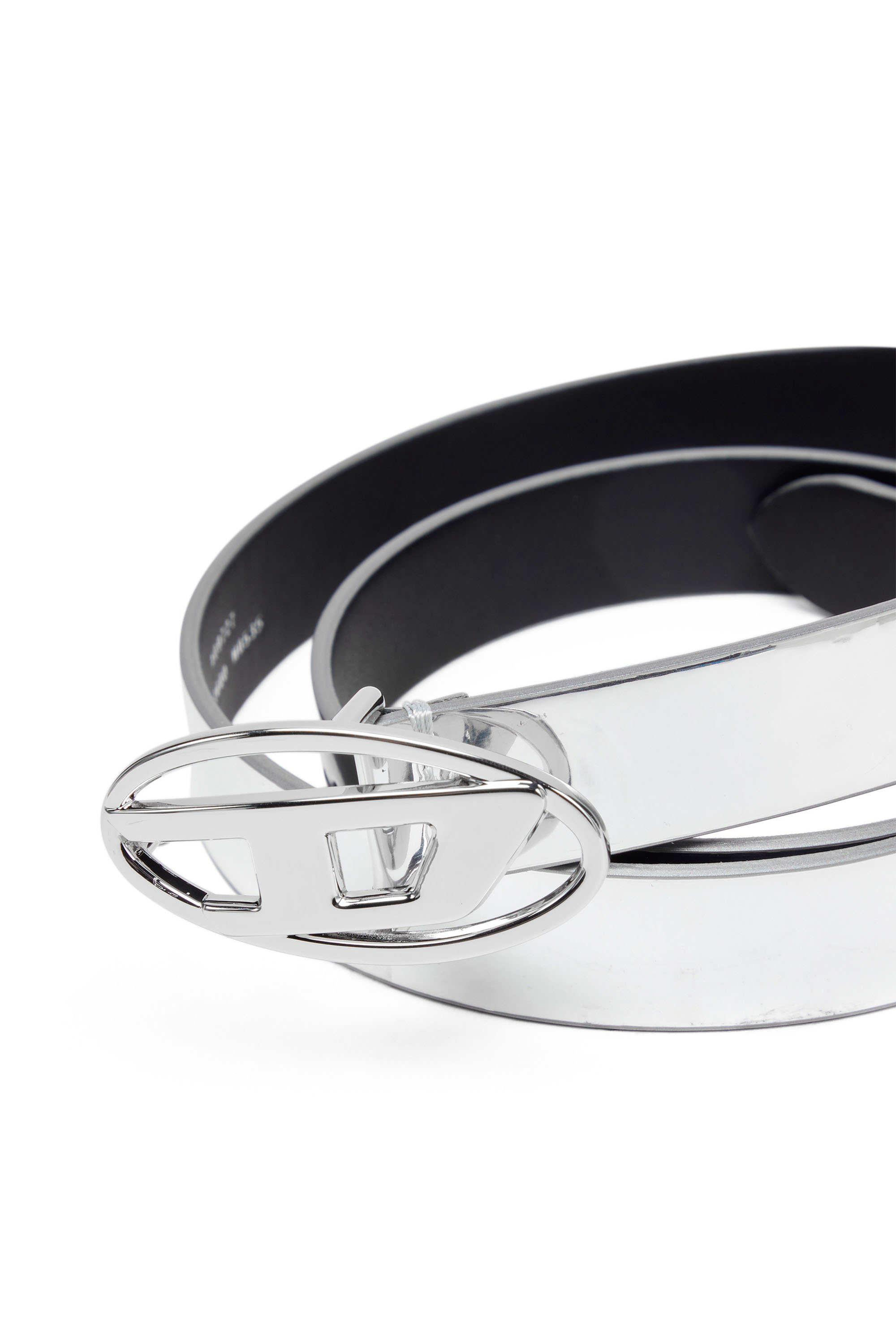 Diesel - B-1DR 20, Woman's 2cm slim metallic belt in White - 3