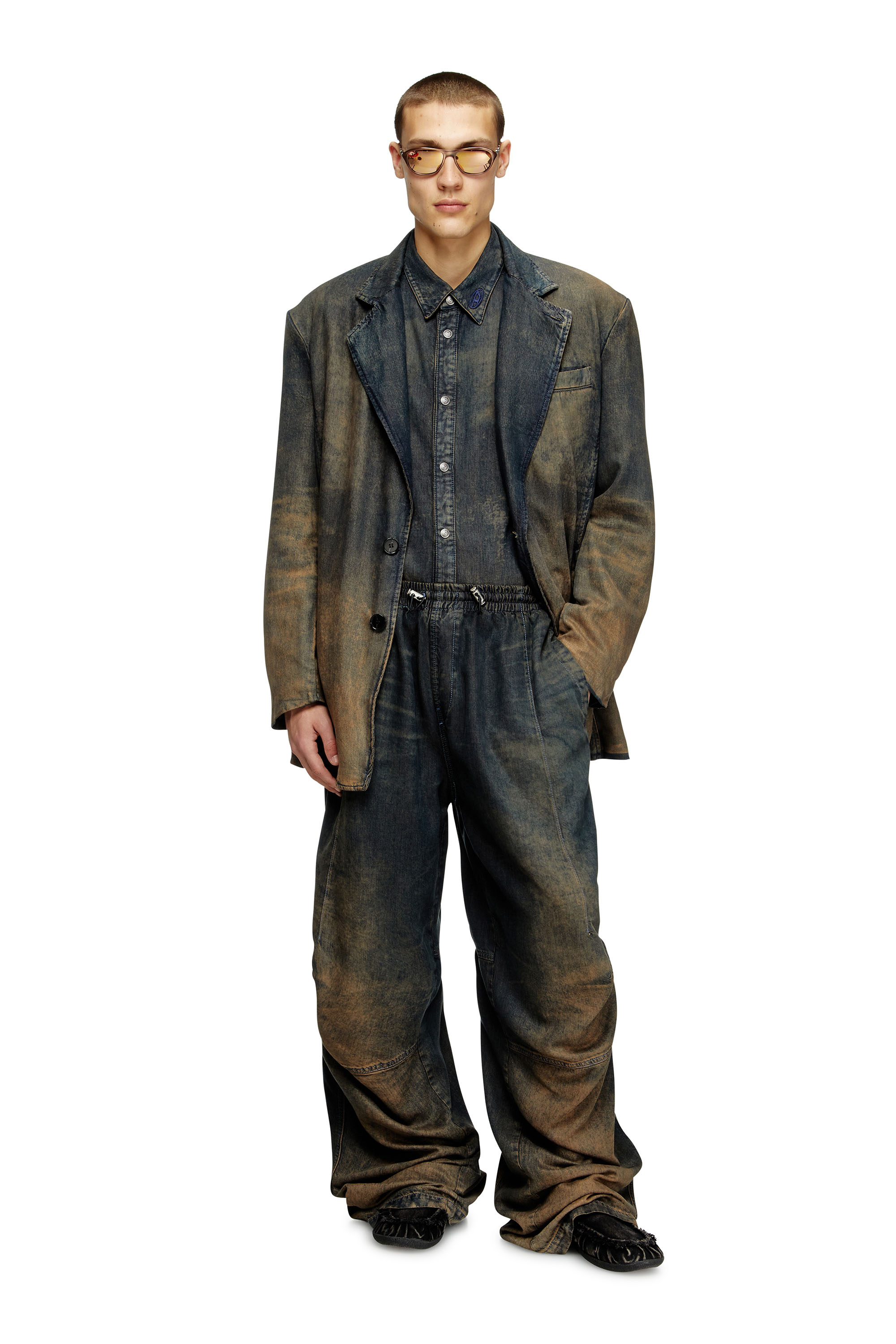 Relaxed Jeans D-Pari 068TF, Dark Blue Diesel - Man's Relaxed Jeans D-Pari 068TF, Dark Blue - 1