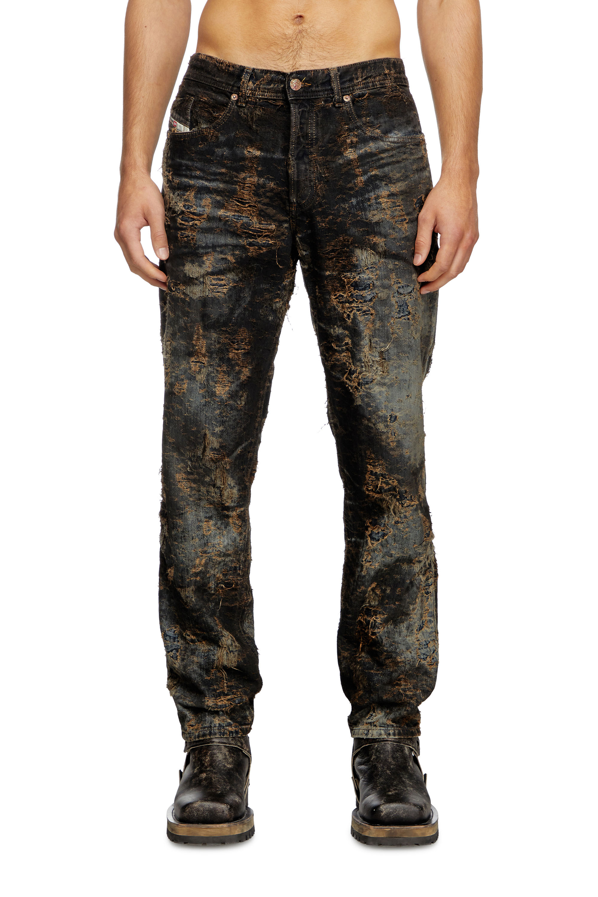 Diesel - Man's Tapered Jeans 2023 D-Finitive 0ABCW, Black/Dark grey - 2