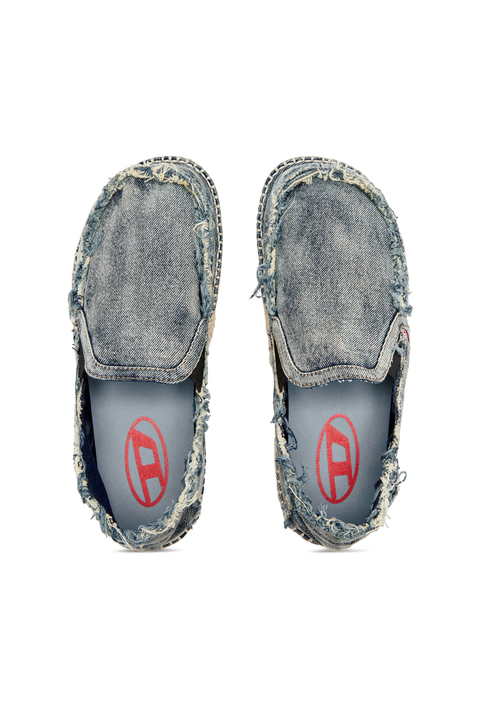 Diesel - D-LUKAS ESP, Man's D-Lukas-Espadrille loafers in distressed denim in Light Blue - 6