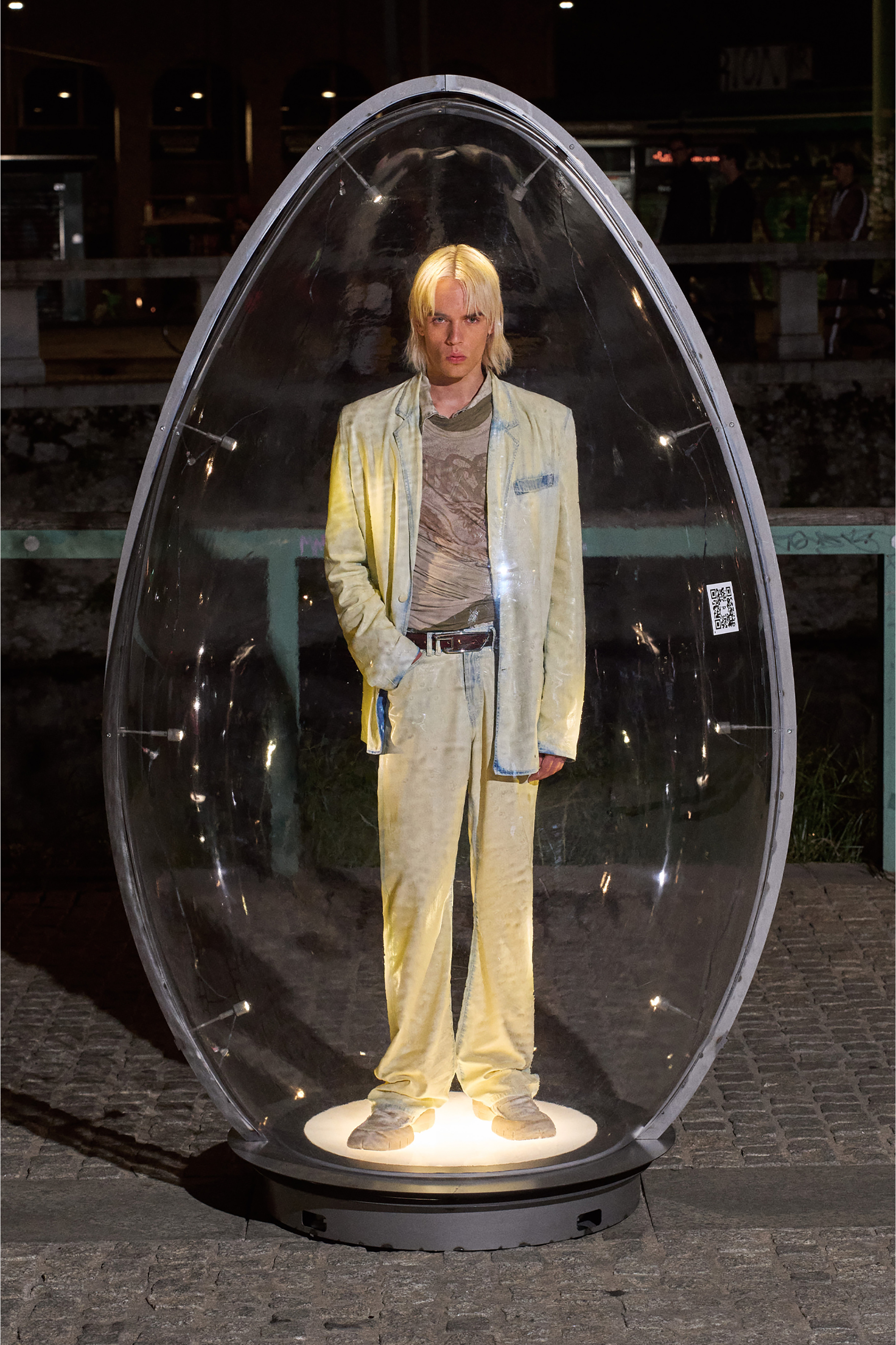 Diesel - B-D LINE 30, Unisex's 3cm waxed-leather belt with D-logo buckle in Brown - 4