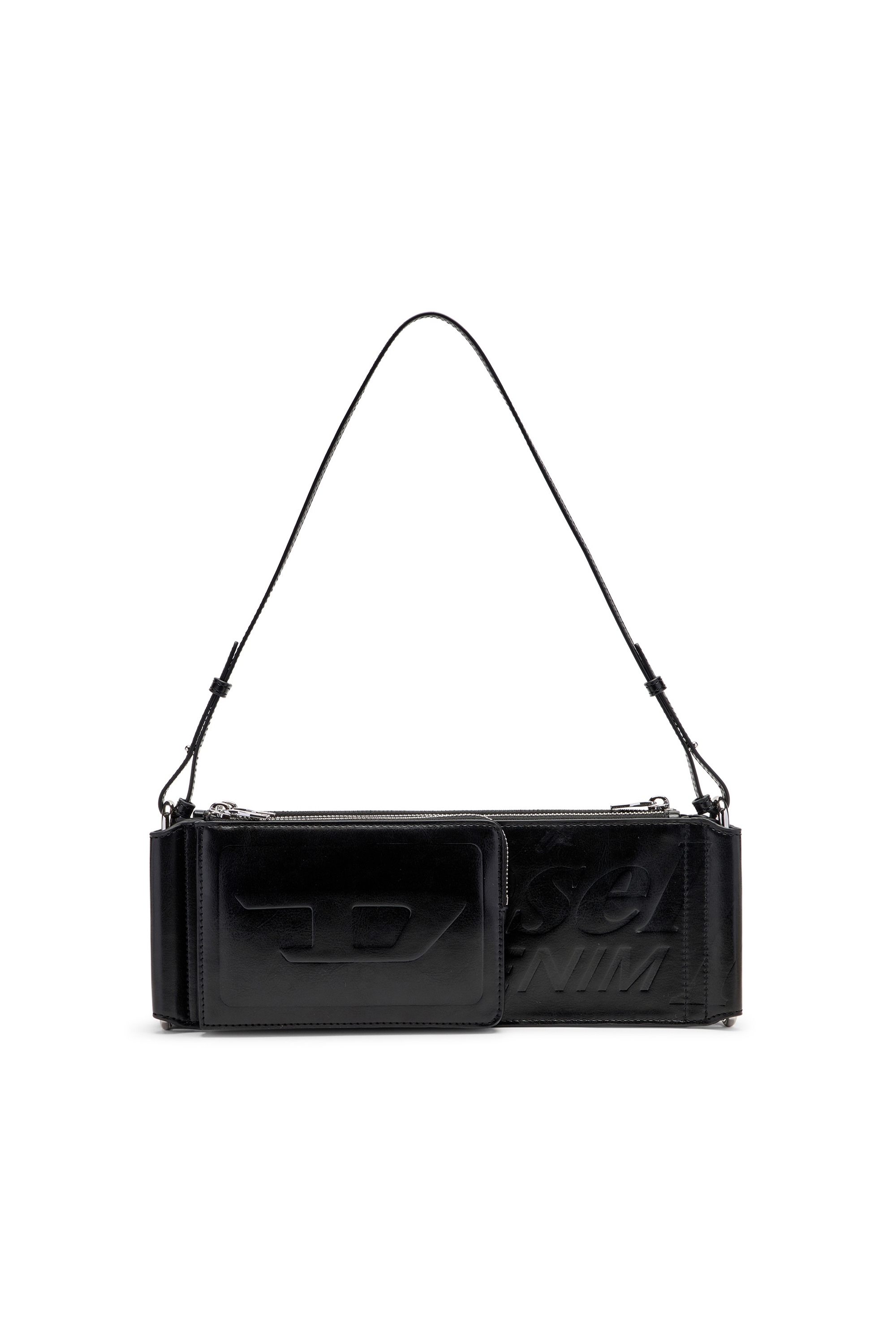Diesel - FLAG-D SHOULDER BAG X, Unisex's Flag-D-Modular logo-embossed shoulder bag in Black - 1