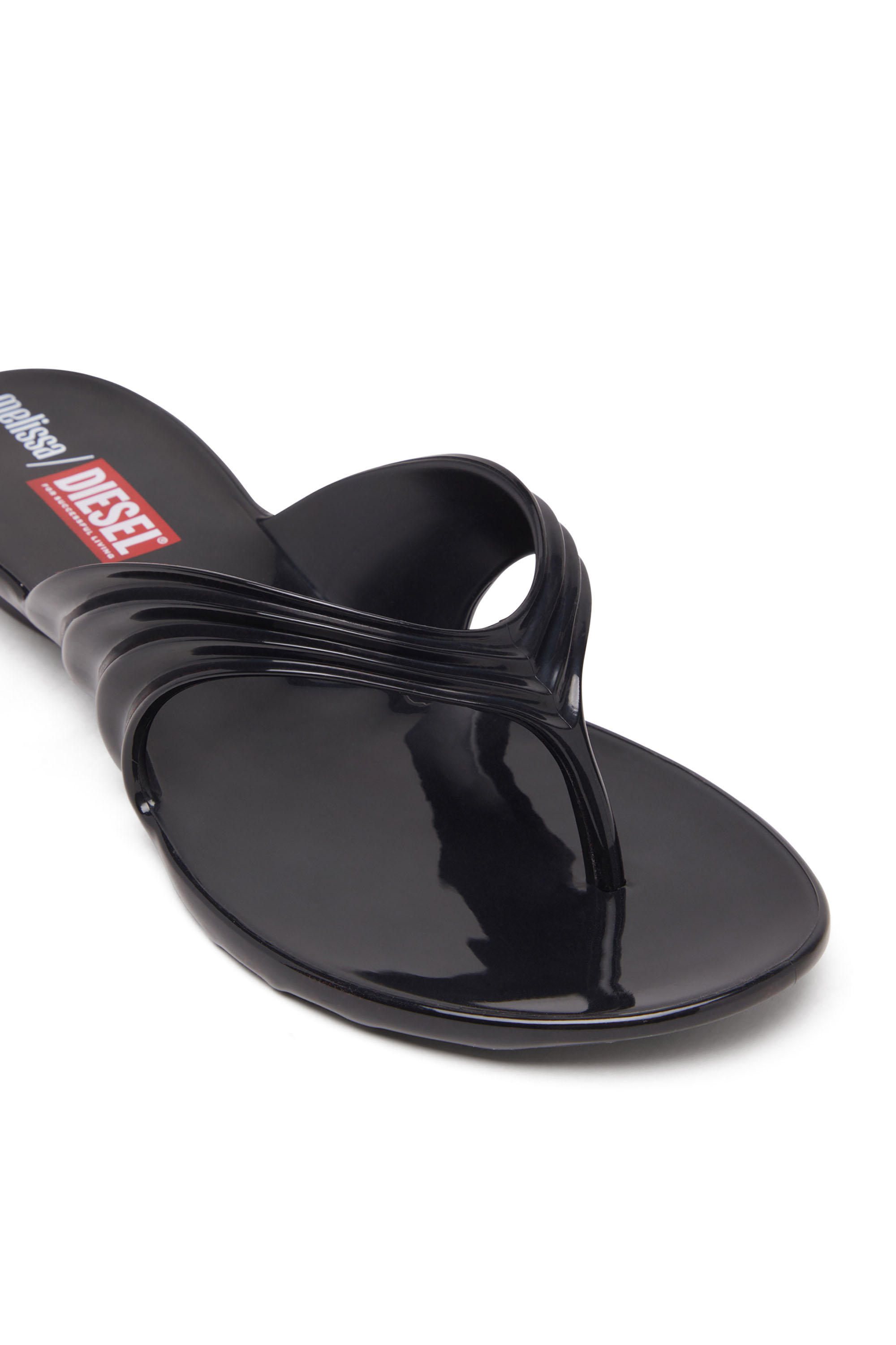 MELISSA QUANTUM THONG, Black Diesel - MELISSA QUANTUM THONG, Woman's Sculptural flip-flops in Melflex® in Black - 6