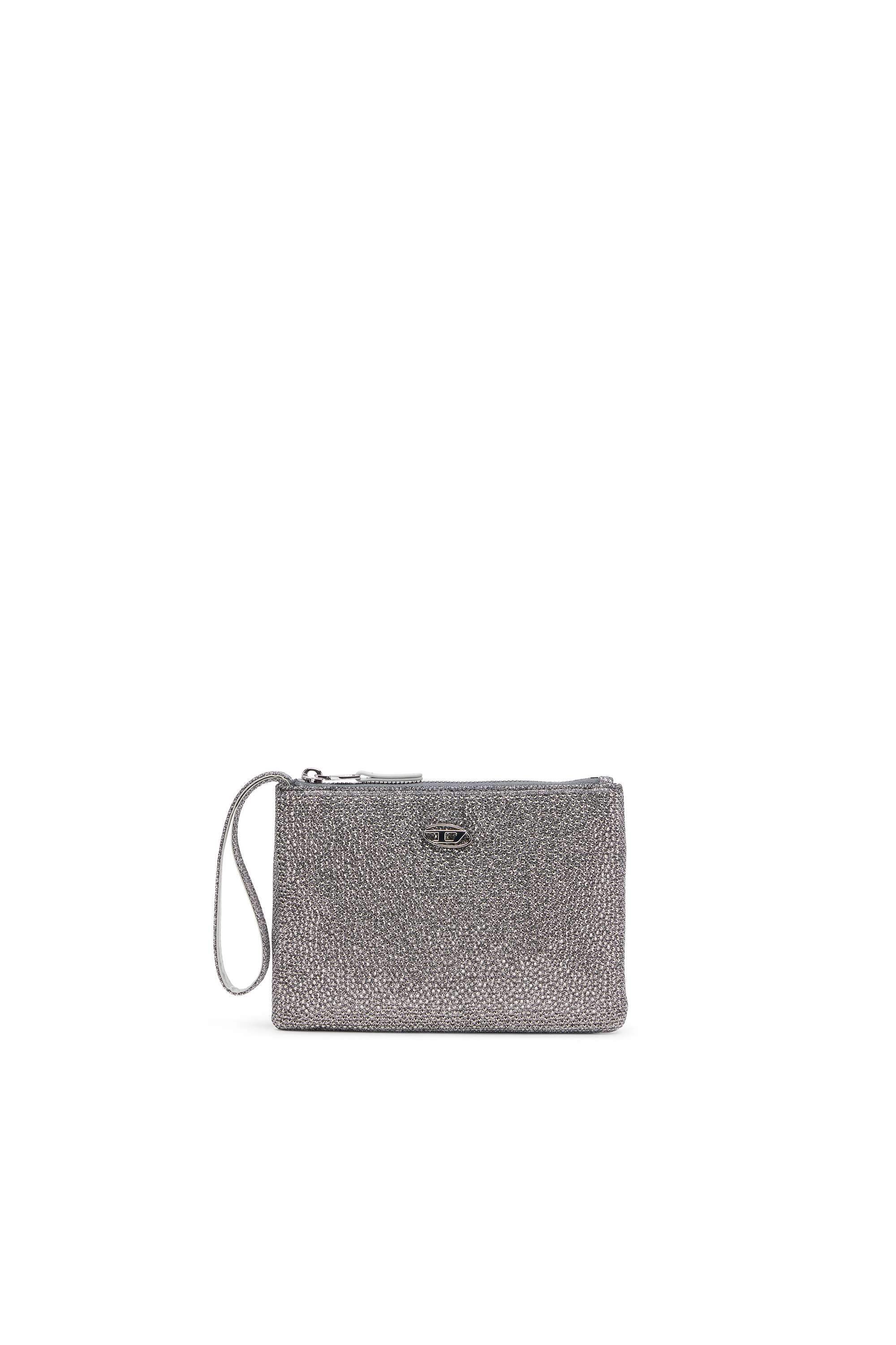 Diesel - PLAY POUCH II, Woman's Pouch in crystal lurex fabric in Silver - 1