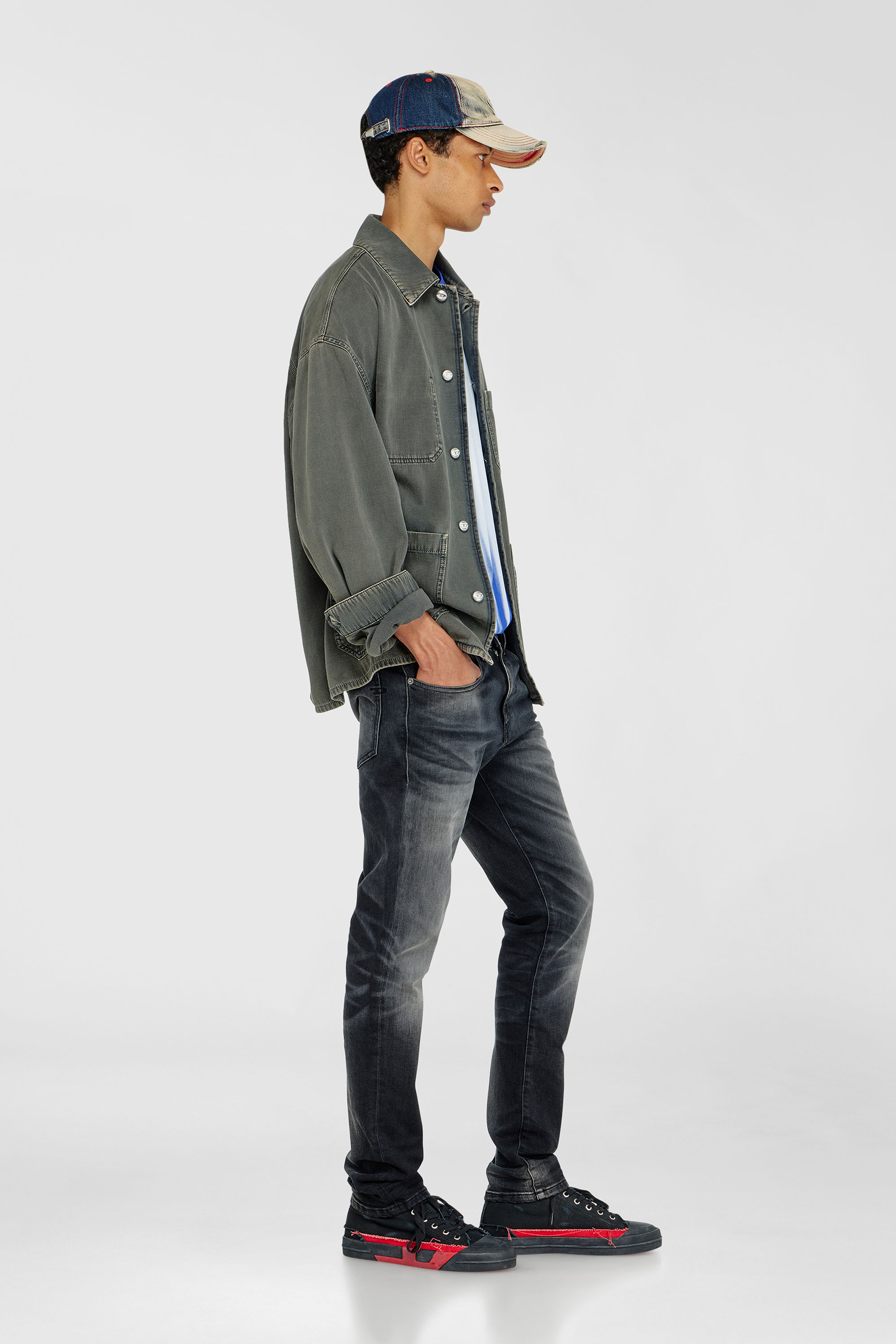 Diesel - Man's Slim Jeans 2019 D-Strukt 09P38, Black/Dark grey - 2