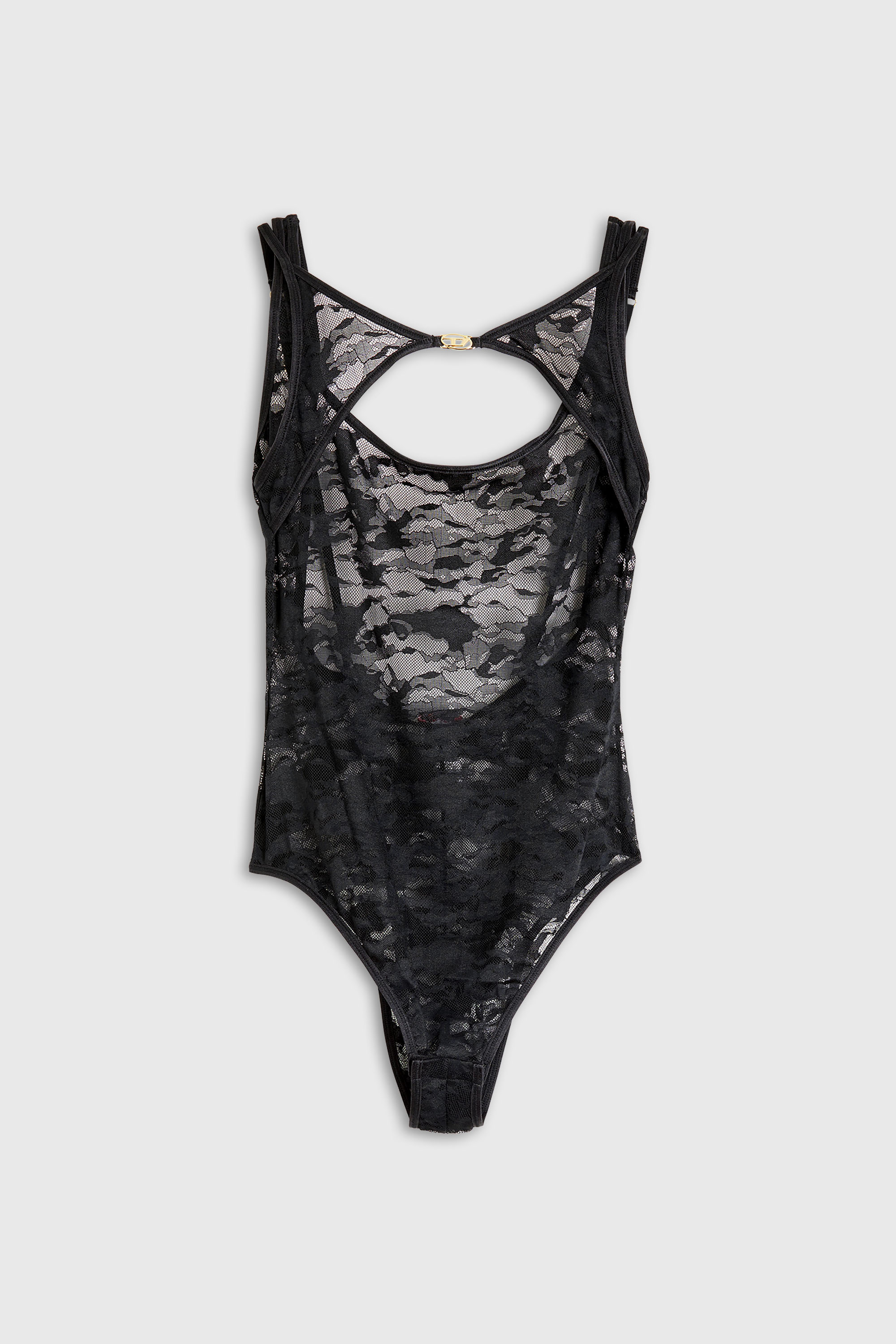 Diesel - LENA-UTLT, Woman's Bodysuit in camo lace in Black - 2