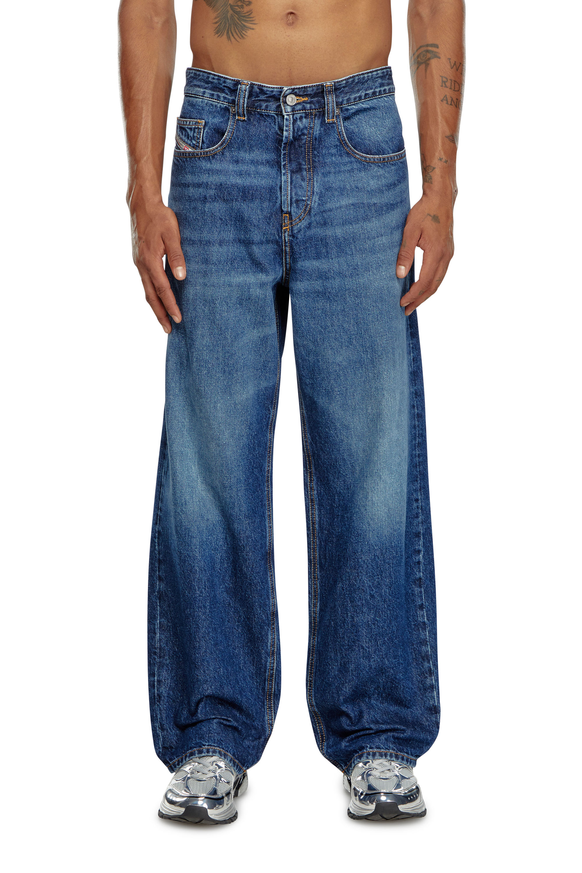 Diesel - Man Straight Jeans 2001 D-Macro 09I27, Medium blue - Image 2