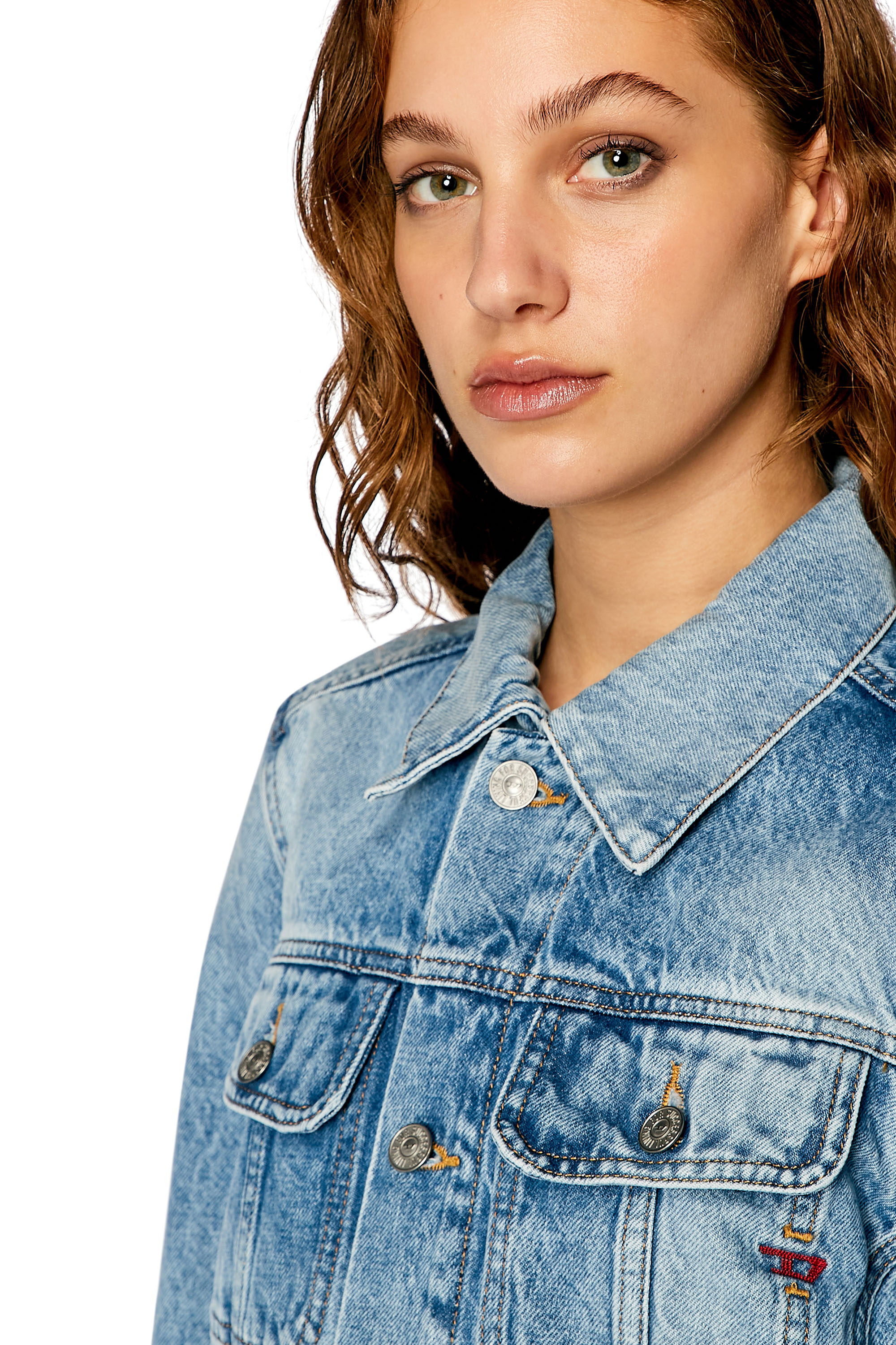 Diesel - DE-BONNY, Woman's Trucker jacket in denim in Light Blue - 4