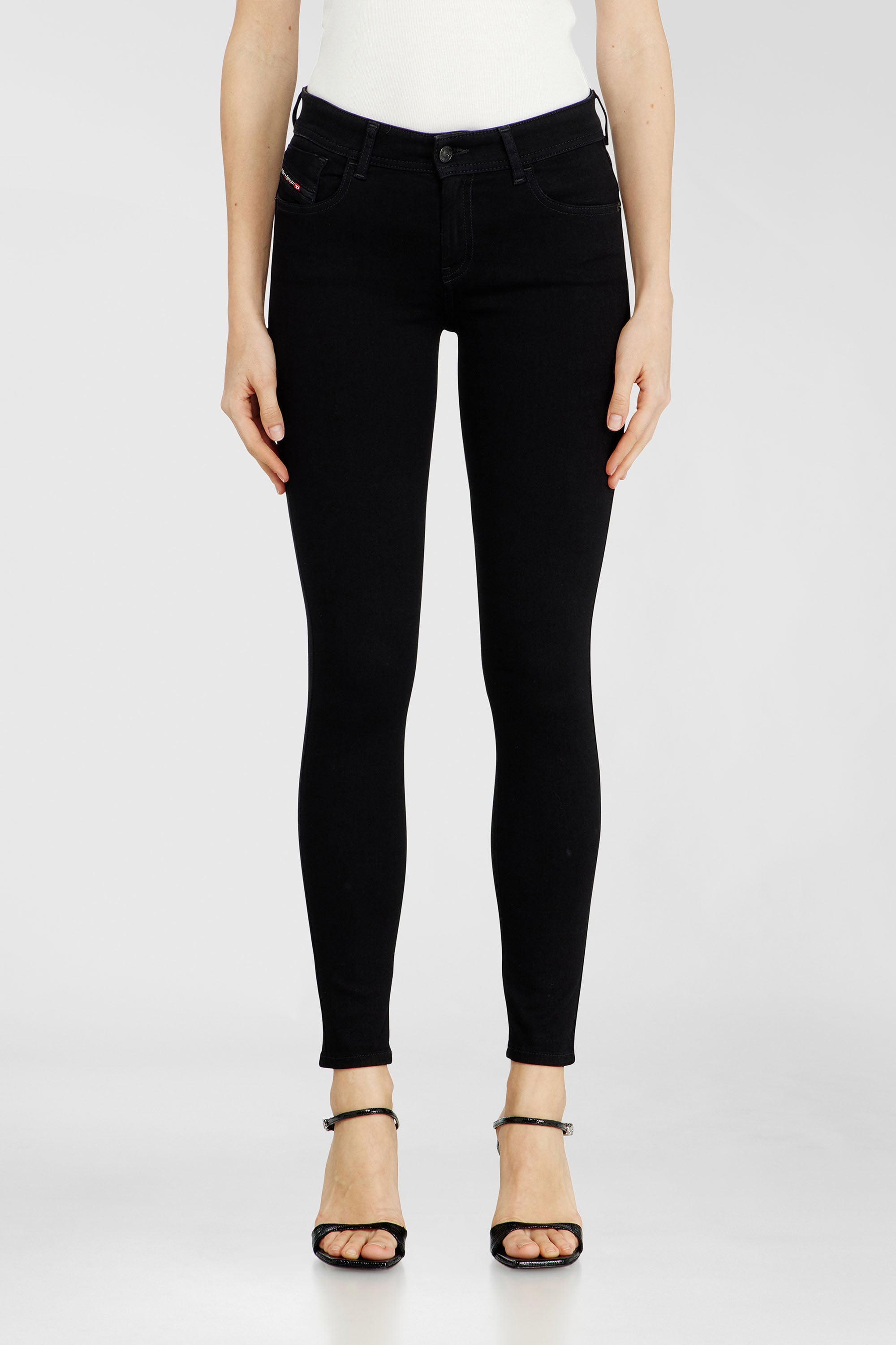 Diesel - Woman's Skinny Jeans 2017 Slandy 069EF, Black/Dark grey - 1