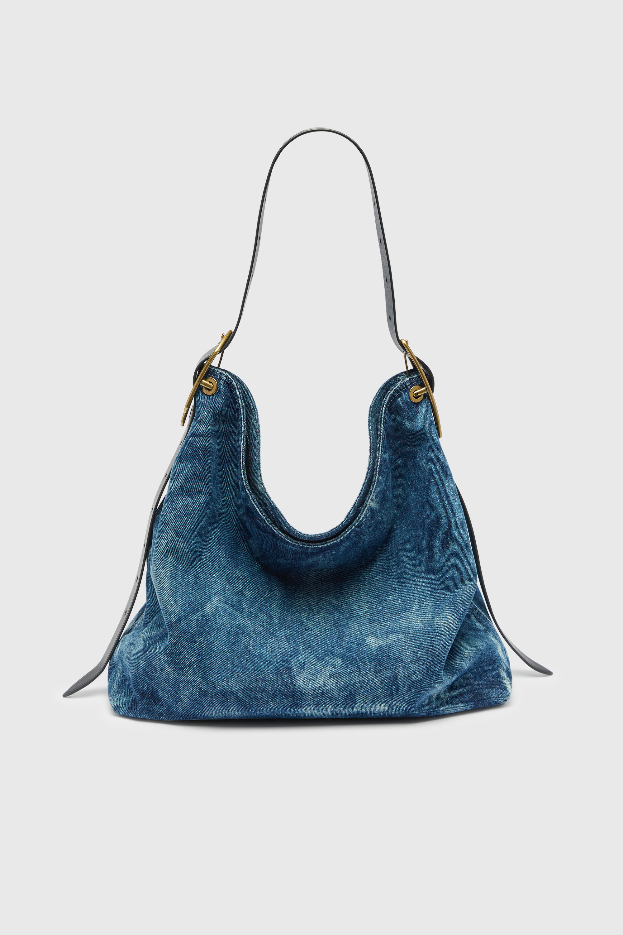Diesel - D-LINE HOBO L, Woman's D-Line-Denim hobo bag in Medium blue - 2